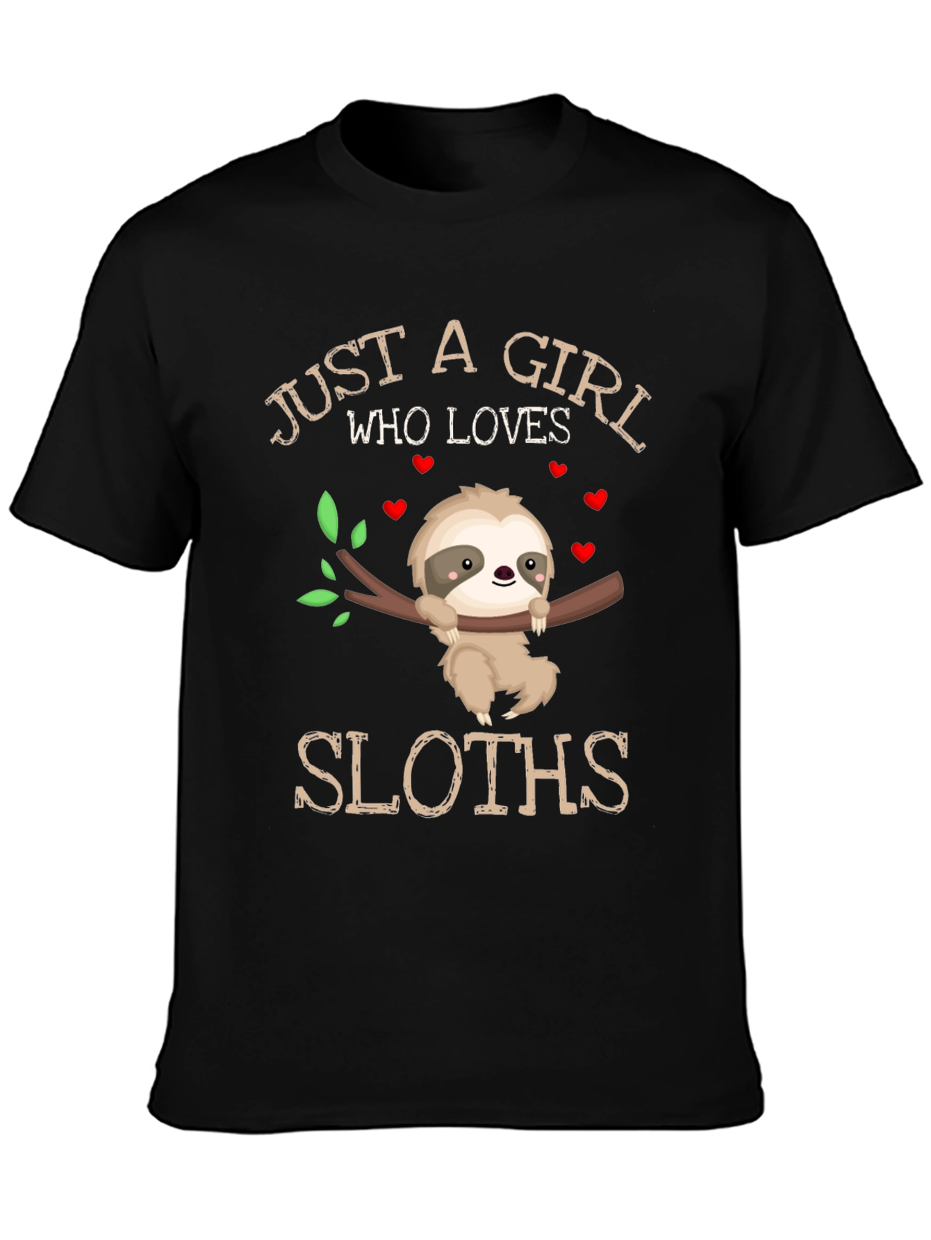 Girl Loves Sloths T-Shirt - Cute Sloth Lover Tee