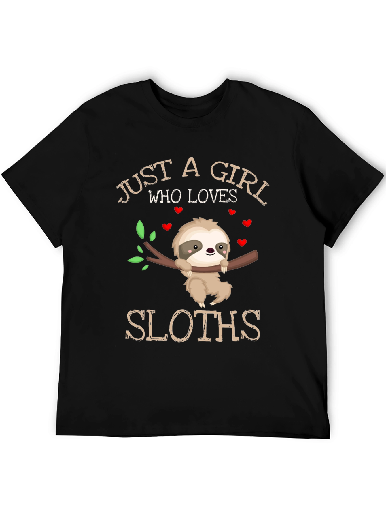 Girl Loves Sloths T-Shirt - Cute Sloth Lover Tee