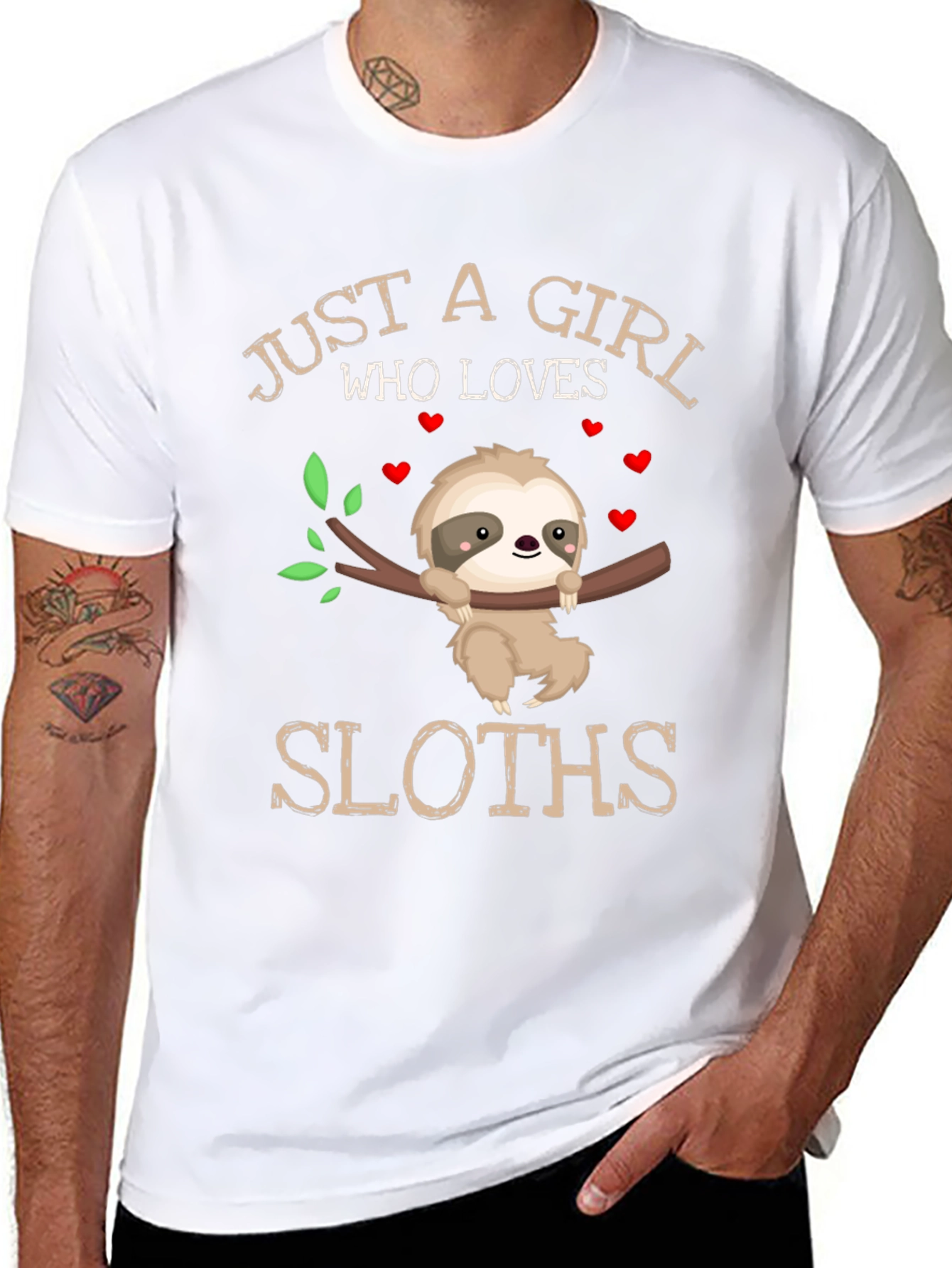 Girl Loves Sloths T-Shirt - Cute Sloth Lover Tee