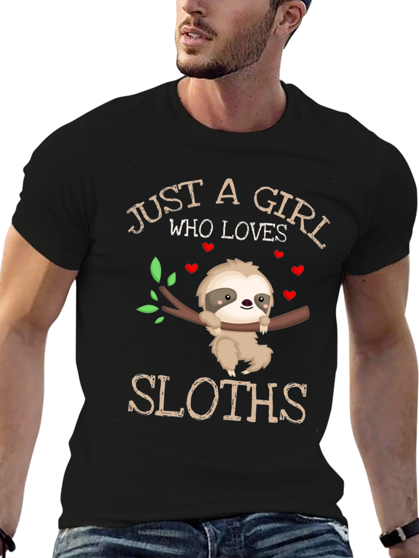 Girl Loves Sloths T-Shirt - Cute Sloth Lover Tee