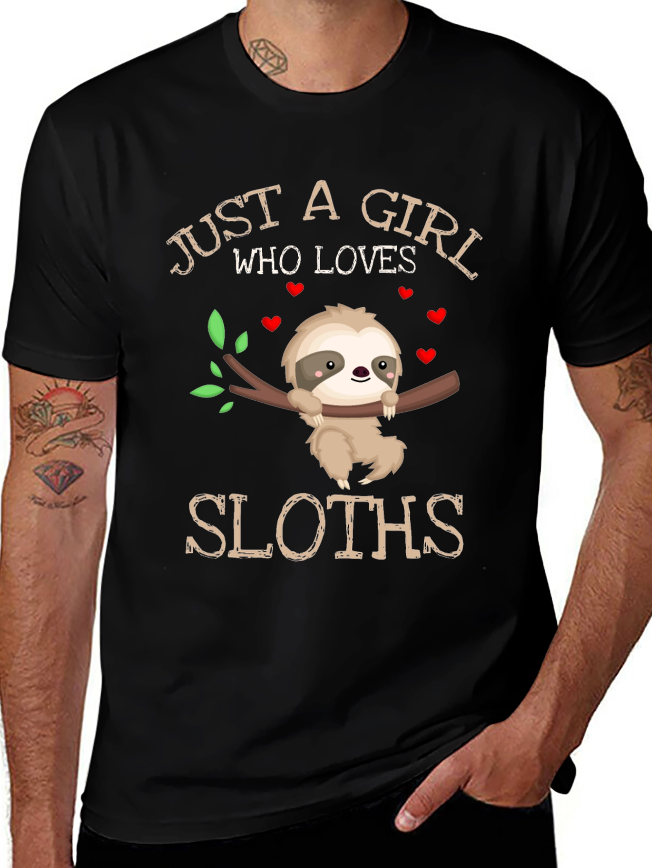 Girl Loves Sloths T-Shirt - Cute Sloth Lover Tee