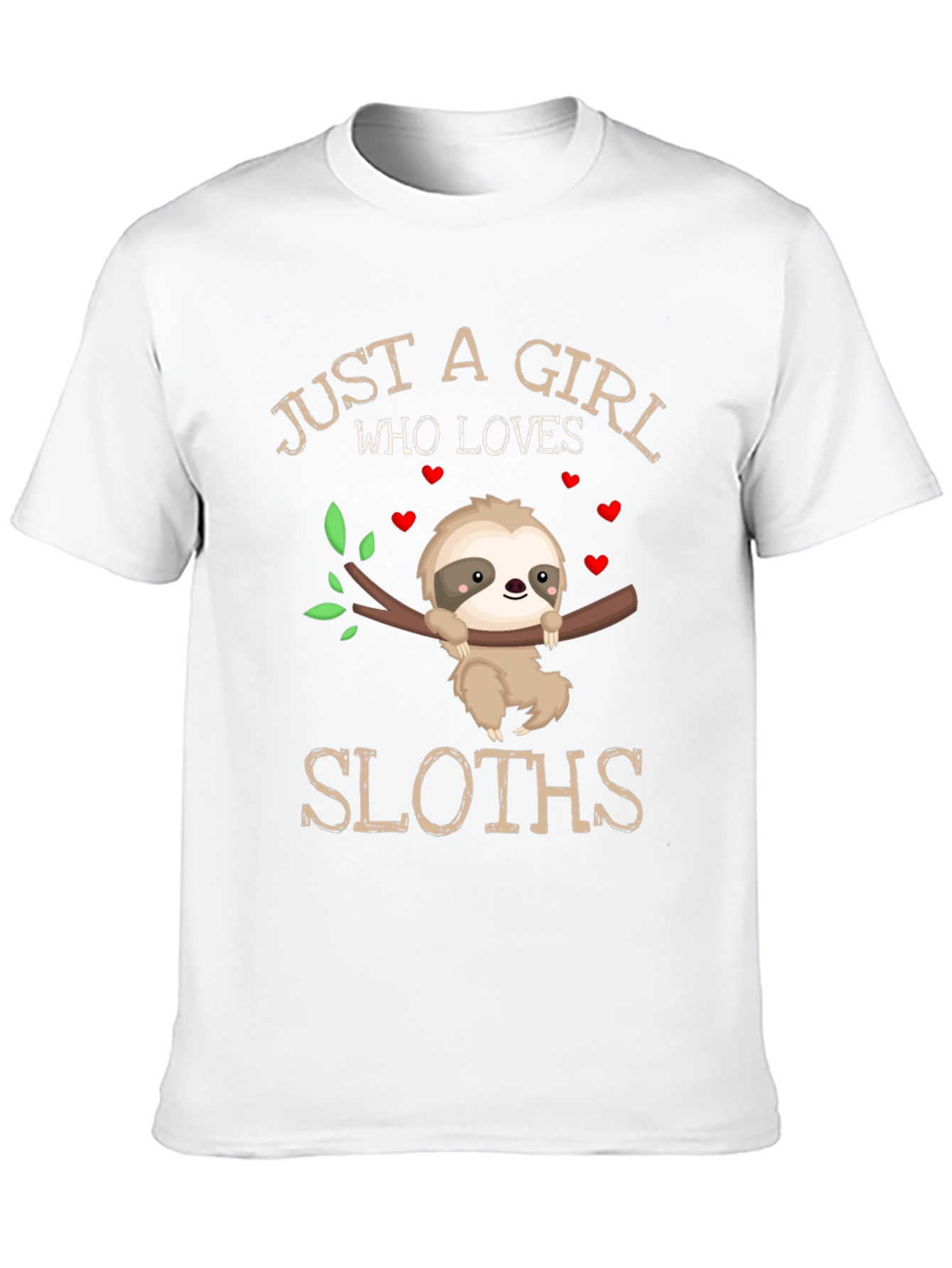 Girl Loves Sloths T-Shirt - Cute Sloth Lover Tee