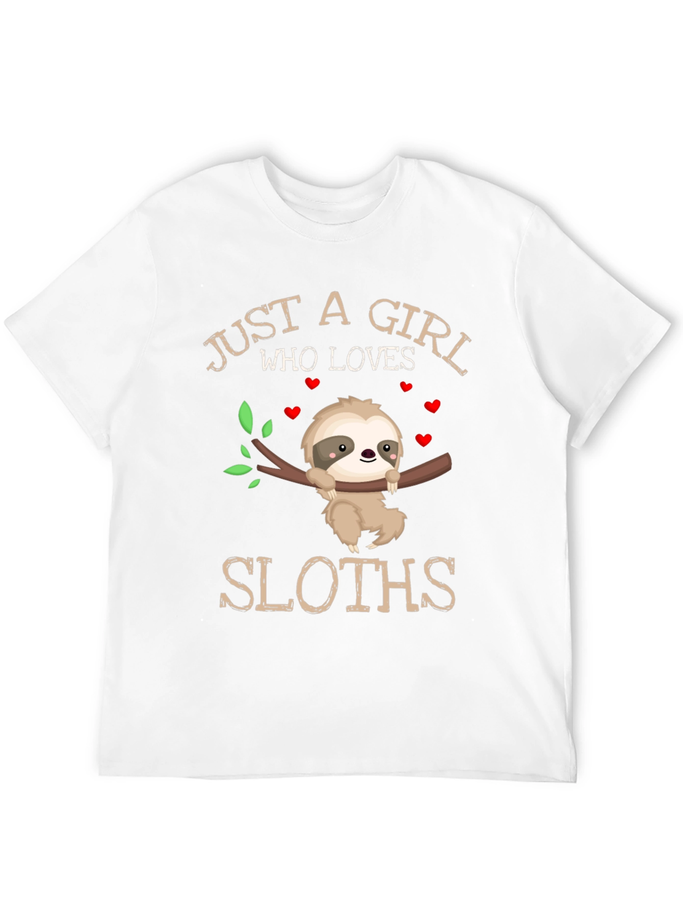 Girl Loves Sloths T-Shirt - Cute Sloth Lover Tee
