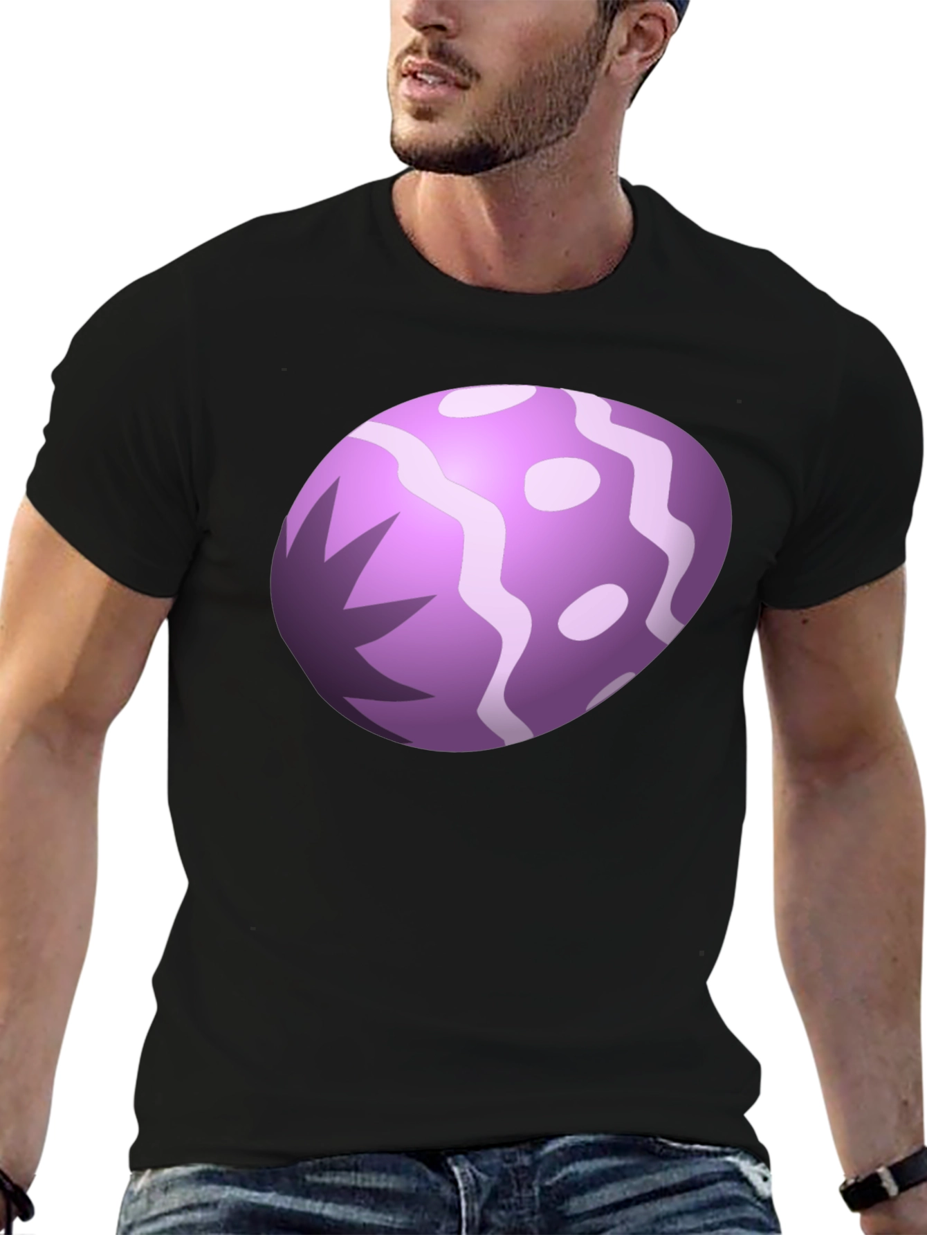 Fun Egg Graphic Black T-Shirt