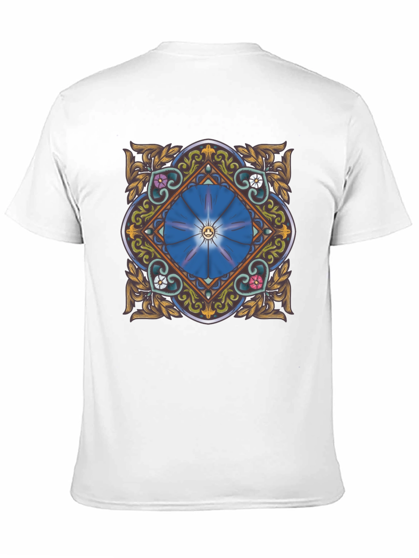 Floral Mandala Graphic Tee - Stylish Black T-Shirt