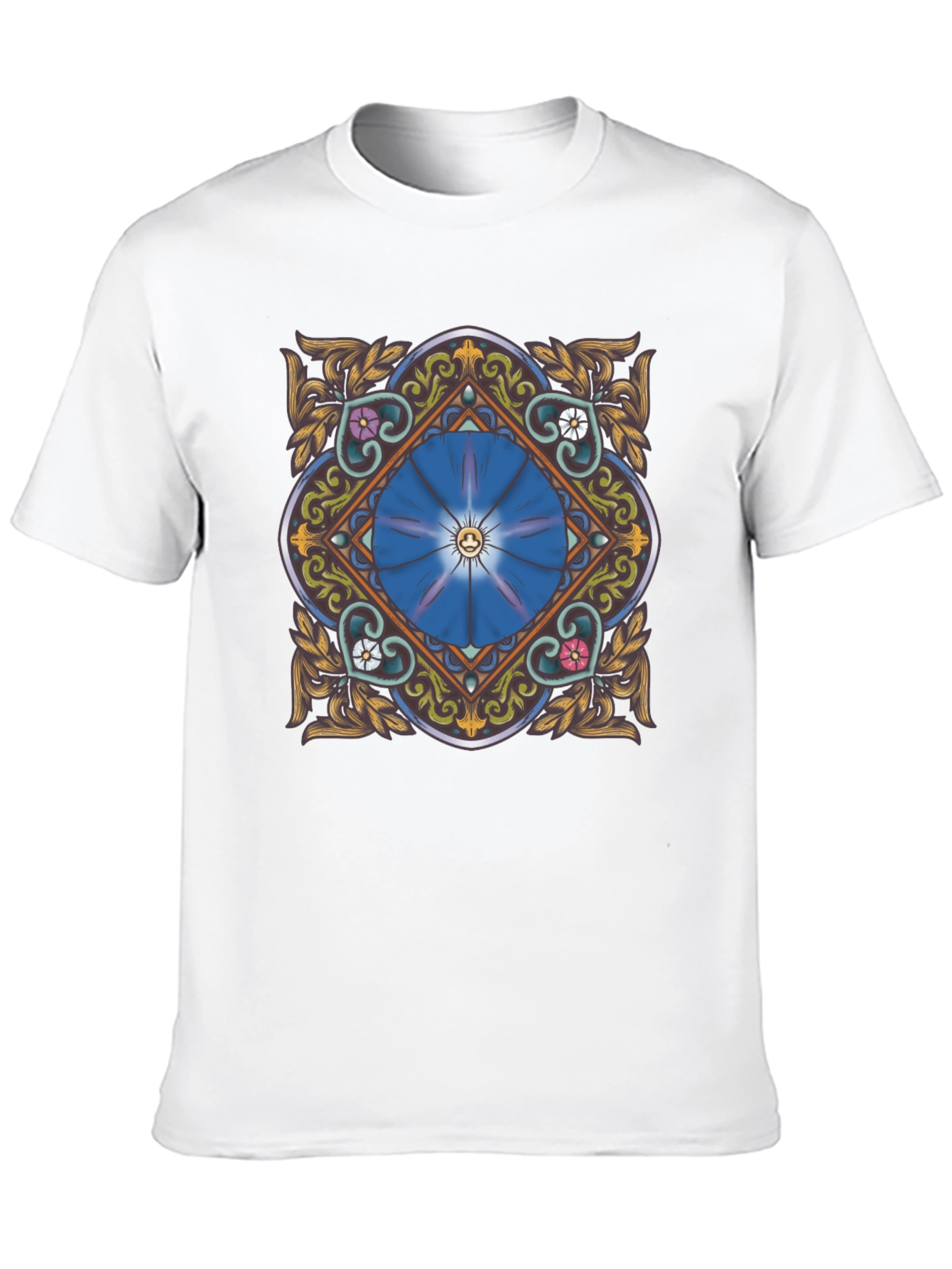 Floral Mandala Graphic Tee - Stylish Black T-Shirt