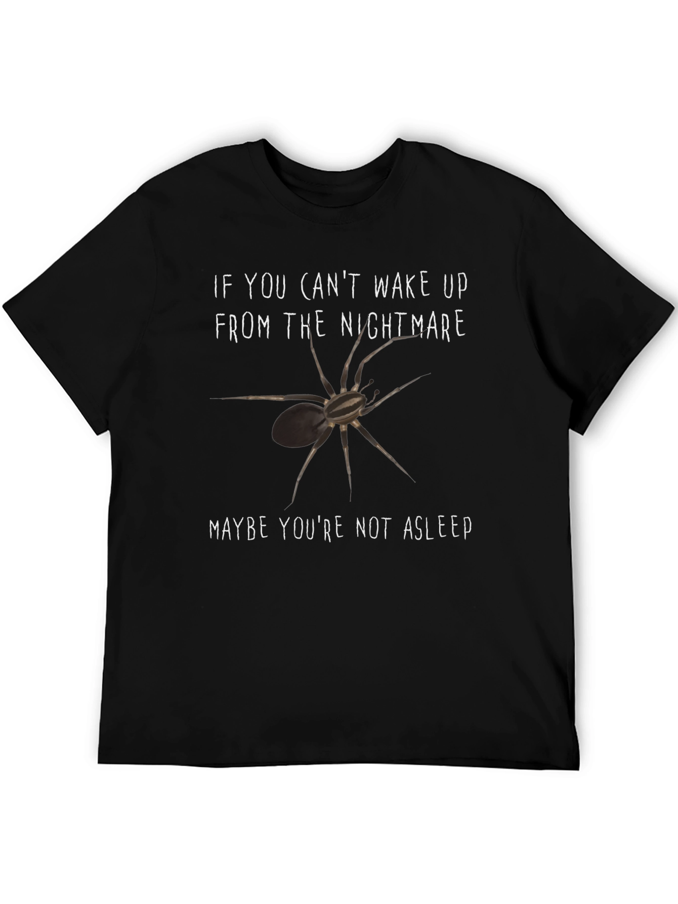Nightmare Spider Graphic Tee - Black Cotton T-Shirt