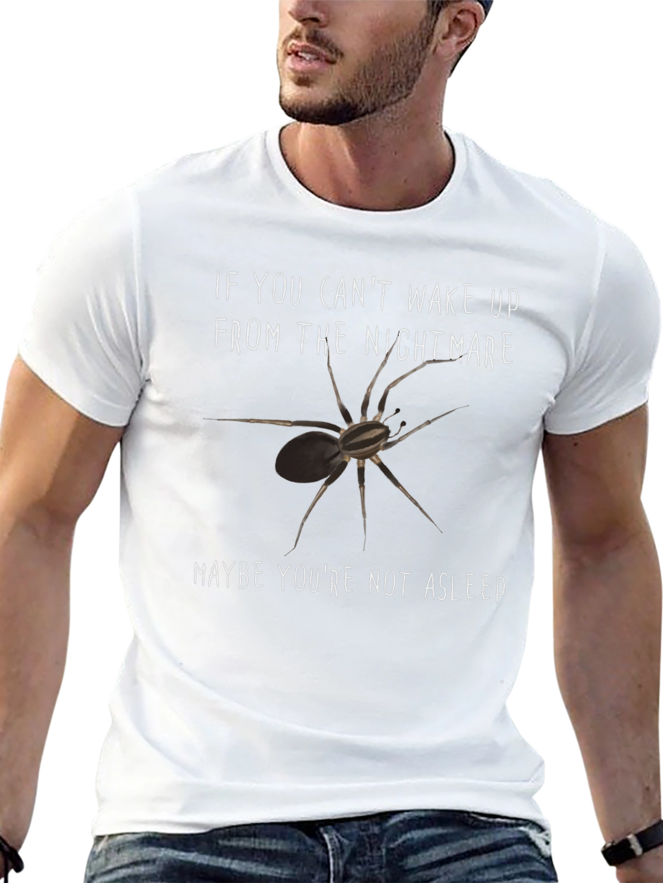 Nightmare Spider Graphic Tee - Black Cotton T-Shirt
