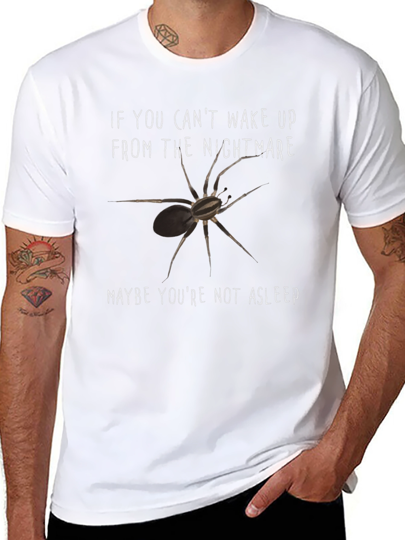 Nightmare Spider Graphic Tee - Black Cotton T-Shirt