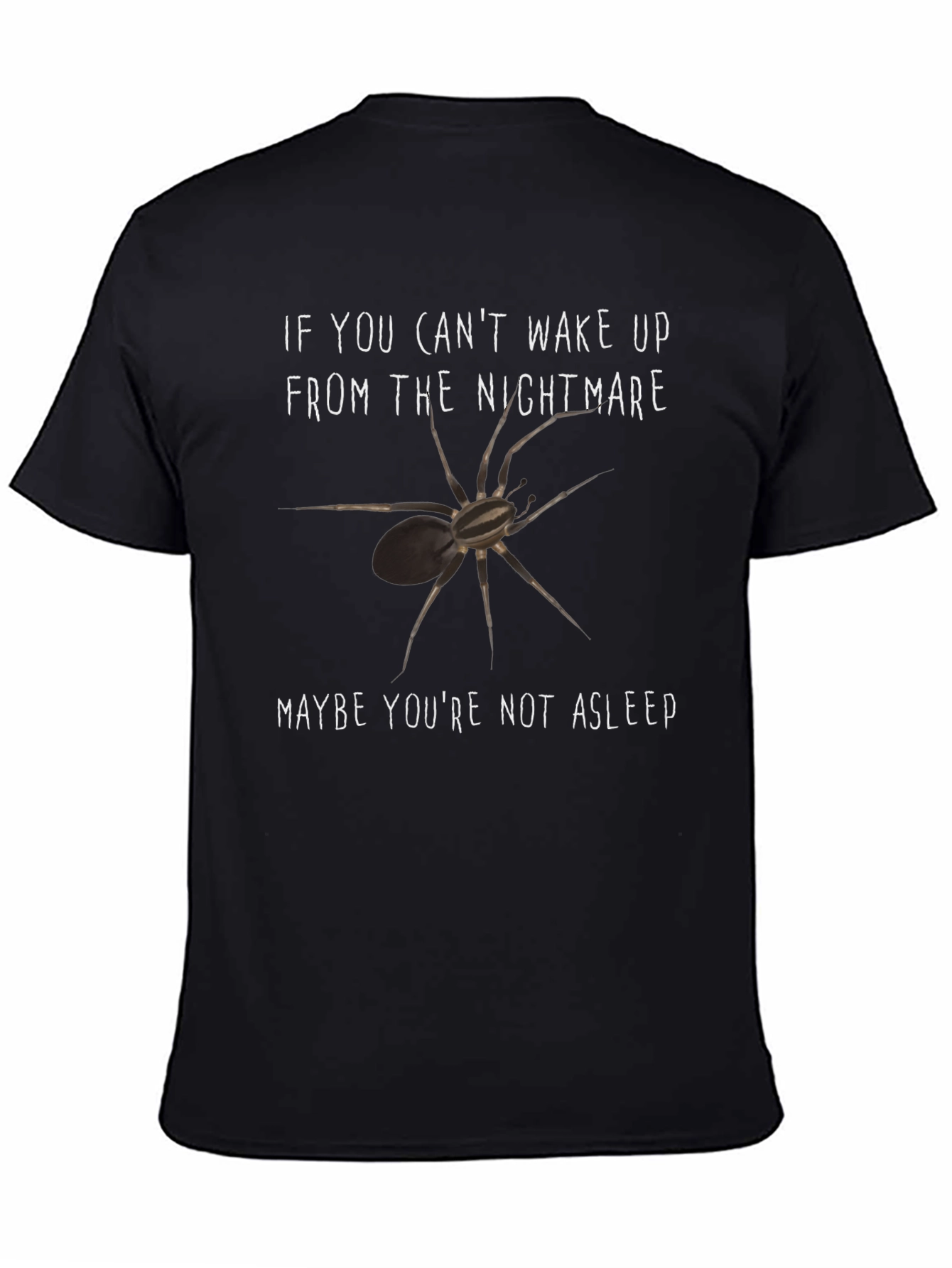 Nightmare Spider Graphic Tee - Black Cotton T-Shirt