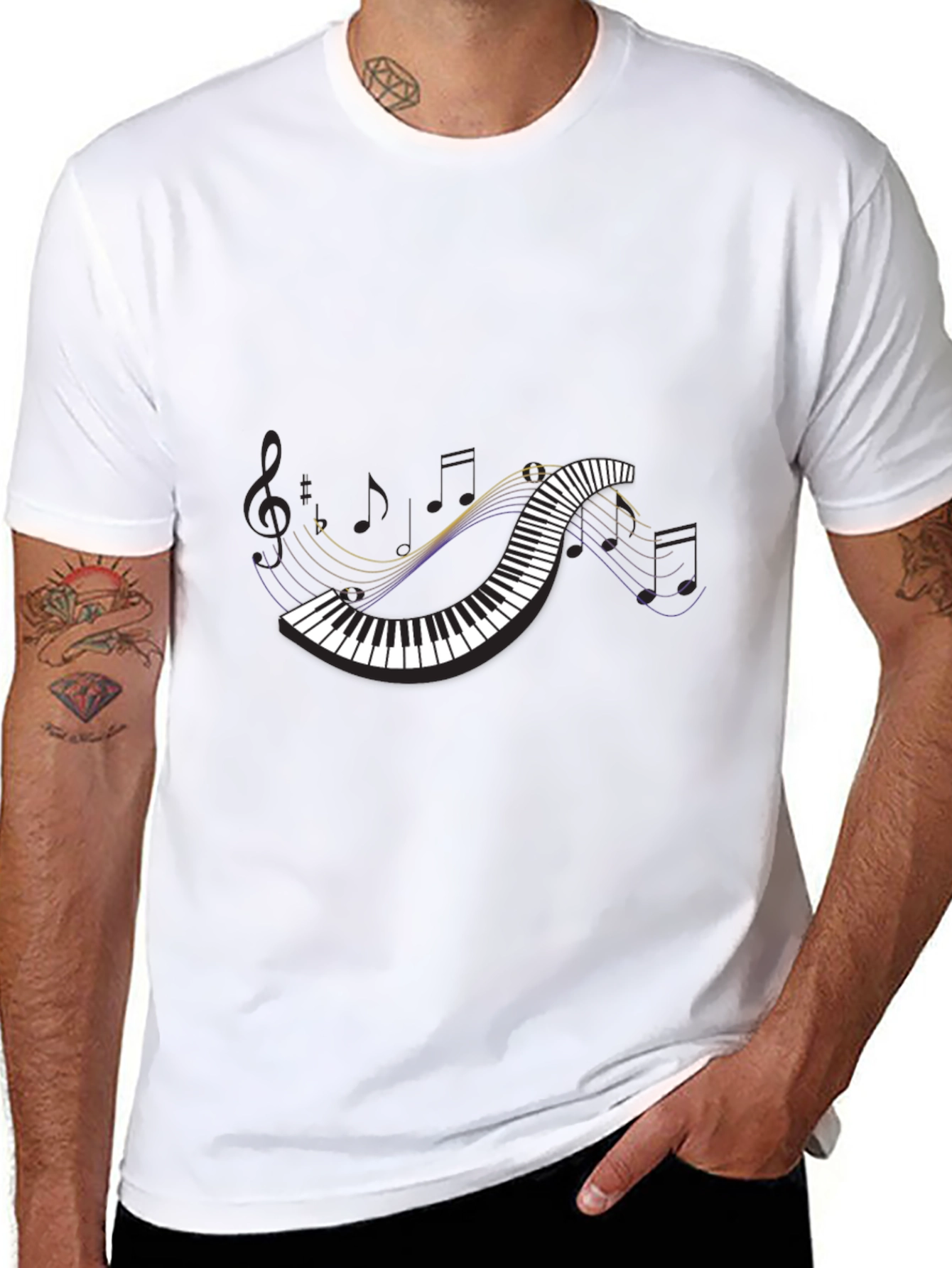 Piano Keys Music Graphic Mens T-Shirt