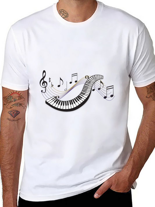 Piano Keys Music Graphic Mens T-Shirt