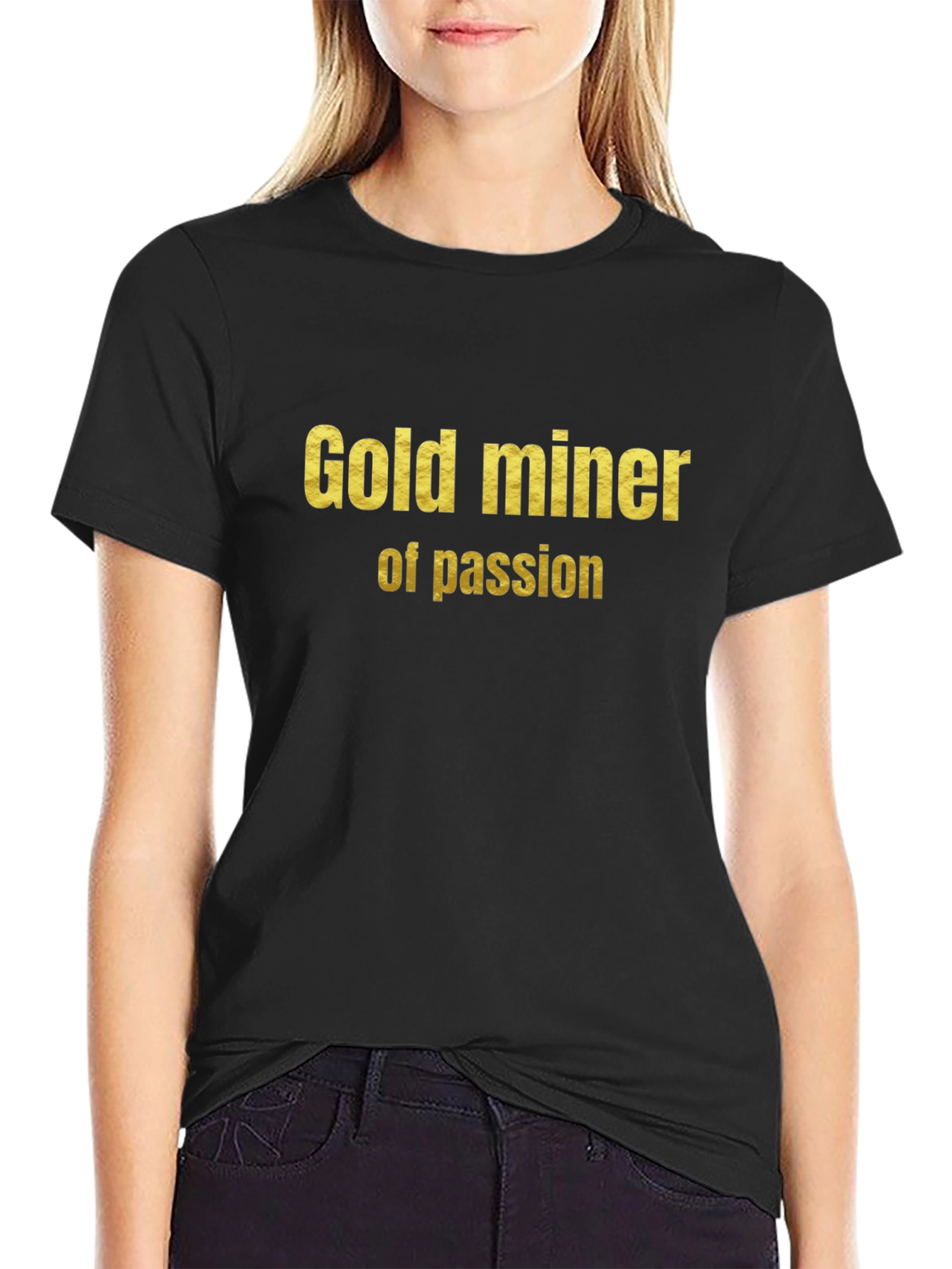 Gold Miner of Passion Graphic Tee - Black Cotton