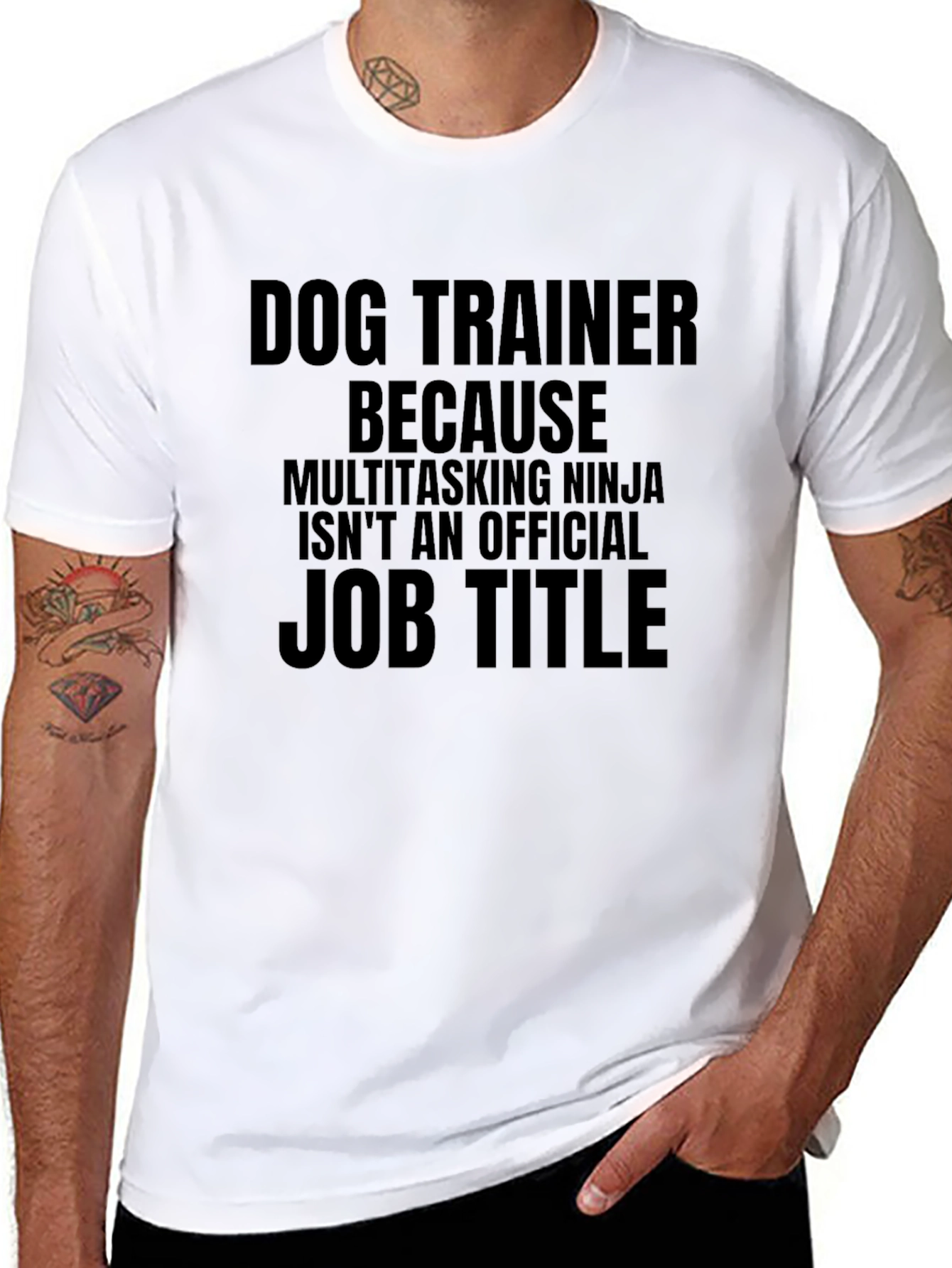 Dog Trainer Job Title Funny Graphic T-Shirt
