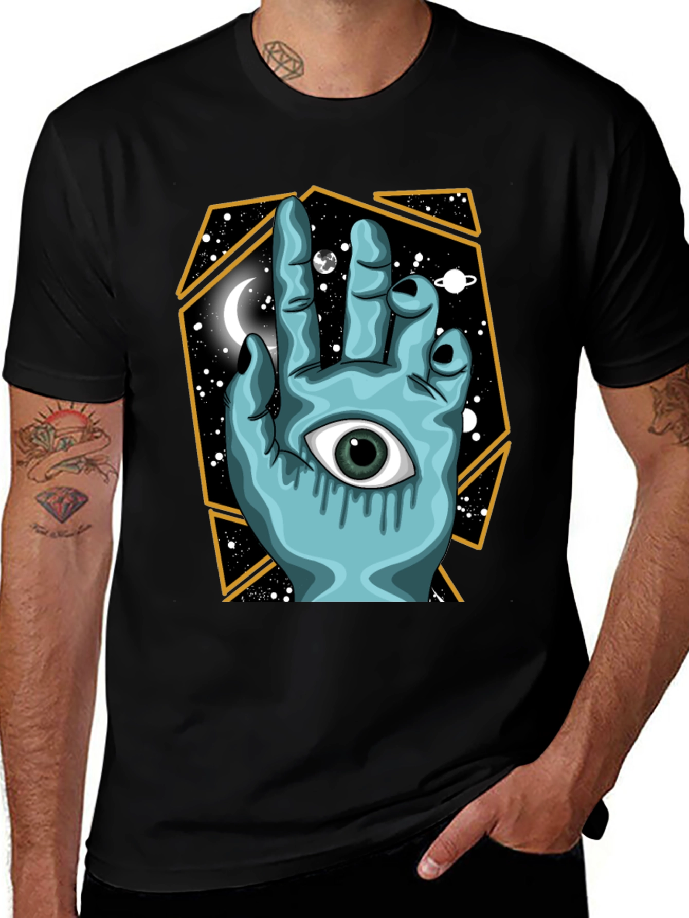 Mystic Hand Graphic Tee - Unisex Black T-Shirt