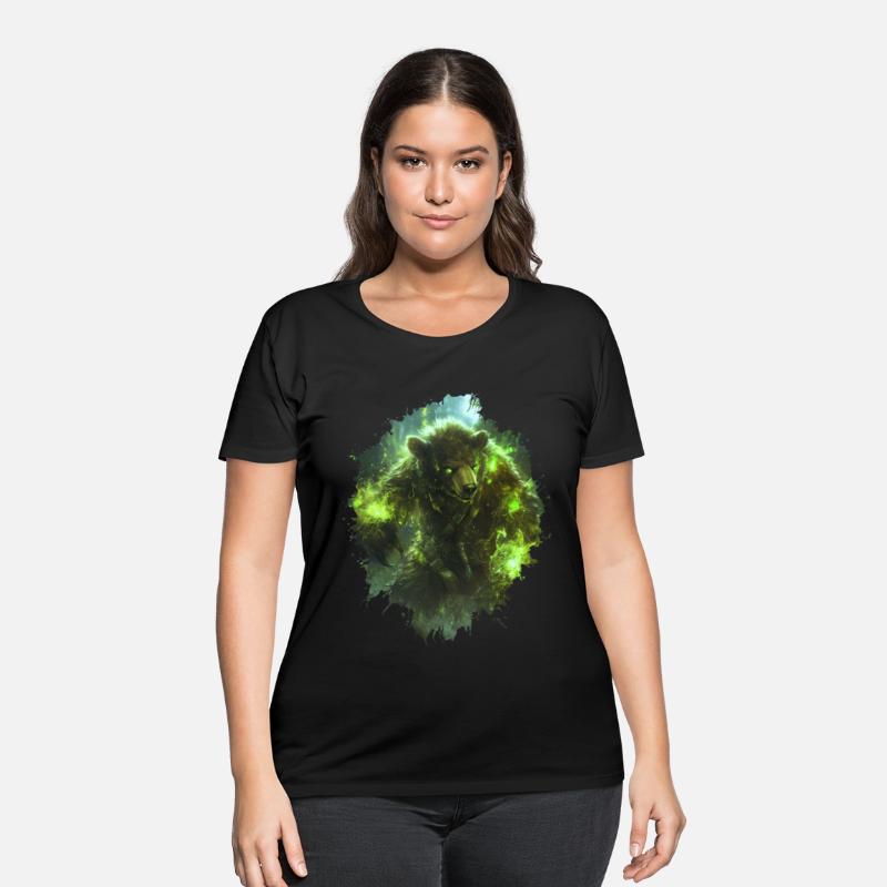 Magical Bear Warrior with Green Nature Energy