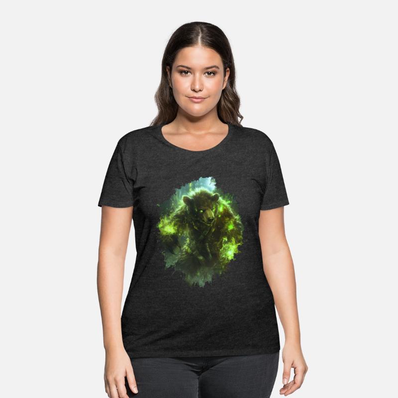 Magical Bear Warrior with Green Nature Energy