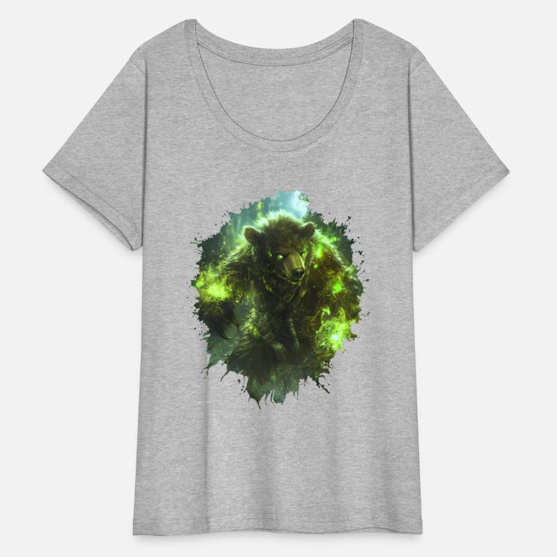 Magical Bear Warrior with Green Nature Energy