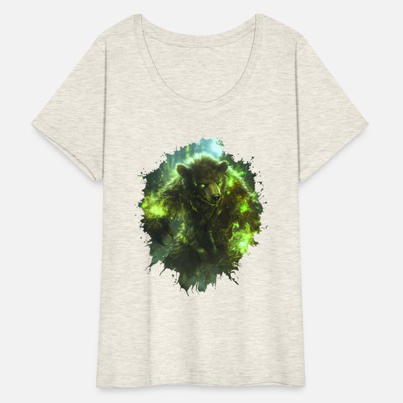 Magical Bear Warrior with Green Nature Energy