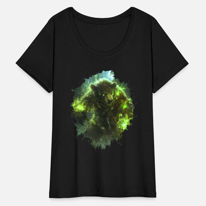 Magical Bear Warrior with Green Nature Energy