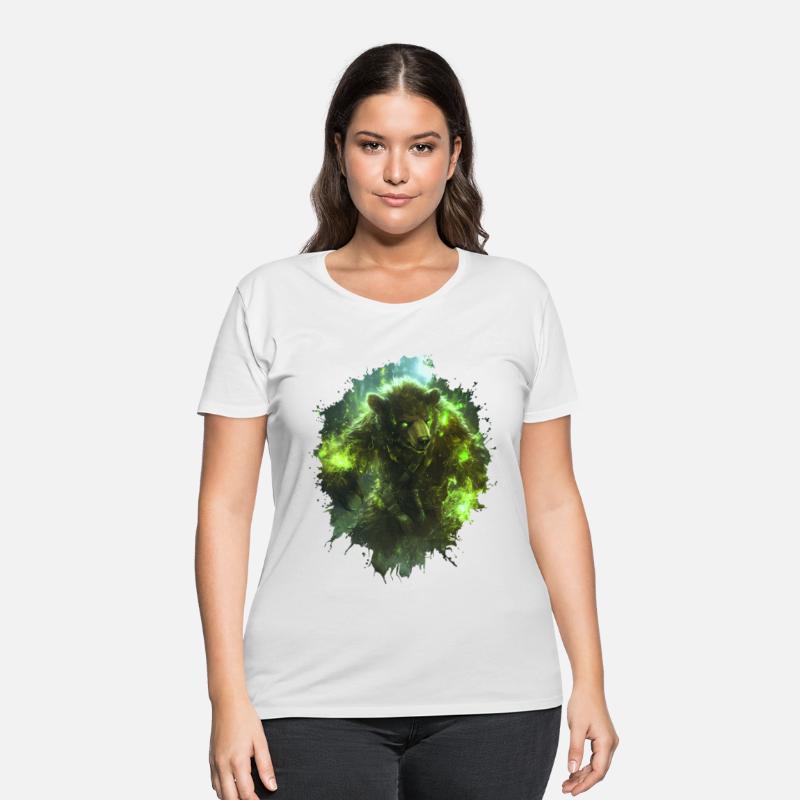 Magical Bear Warrior with Green Nature Energy