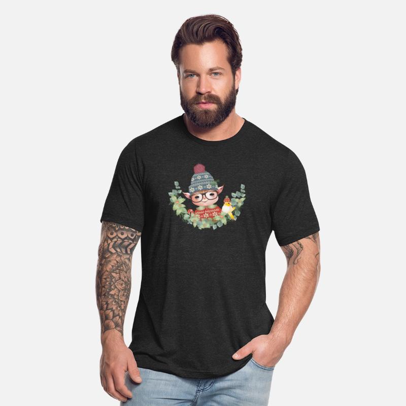 magical sweet Christmas elf with bird
