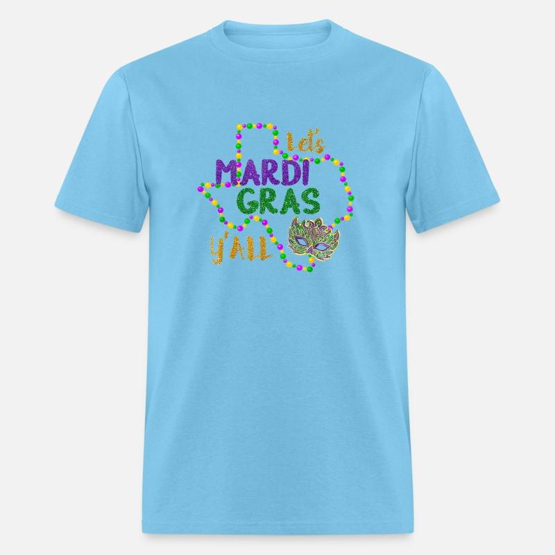 Mardi Gras Y'all Galveston Fun Cute Beads and Mask