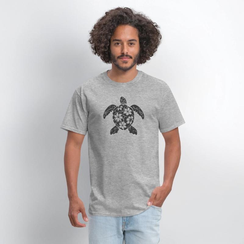 Marine Turtle Floral Silhouette