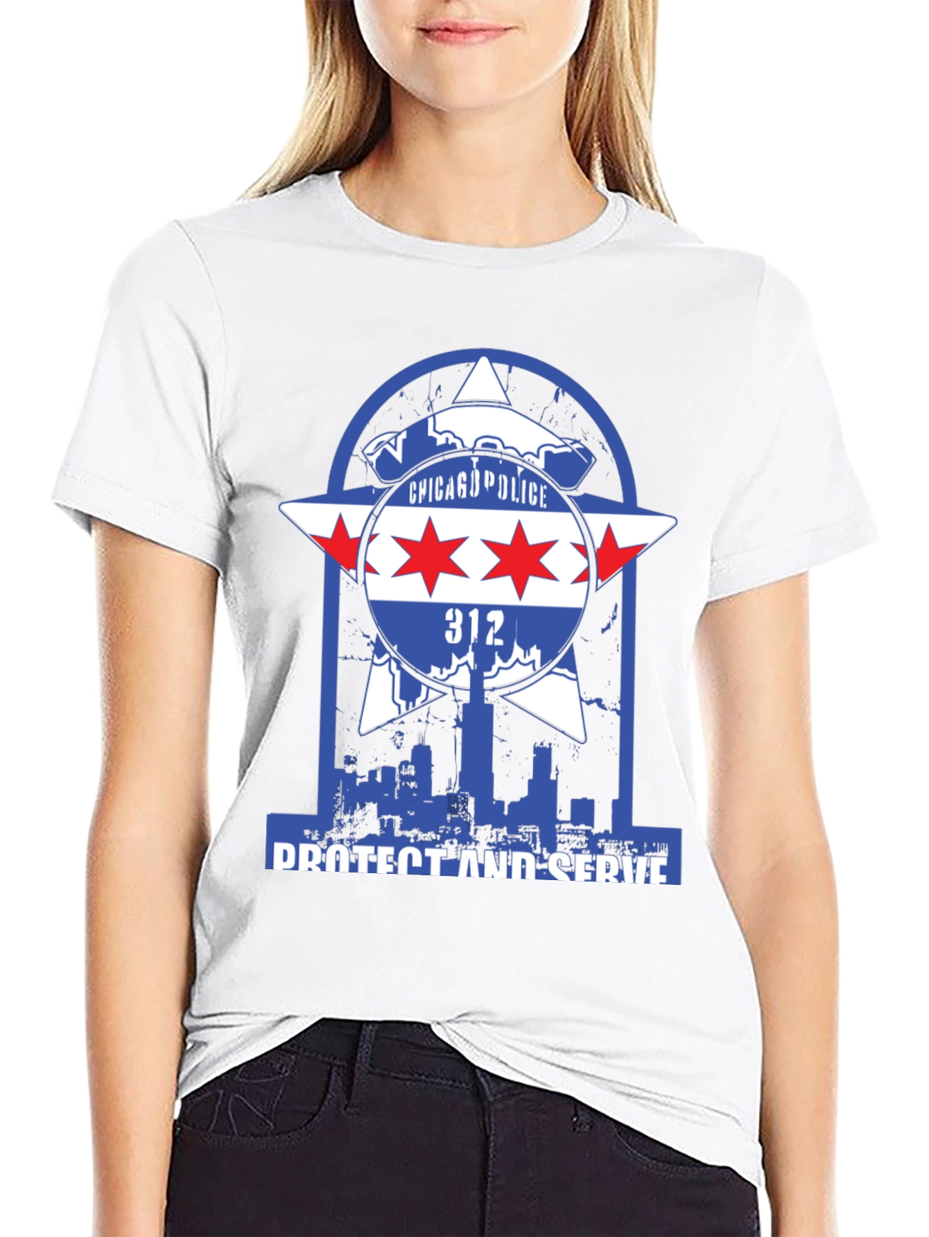 Chicago Police Protect and Serve Graphic T-Shirt