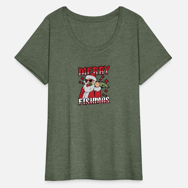 Merry Fishmas Funny Santa Claus Fishing Christmas