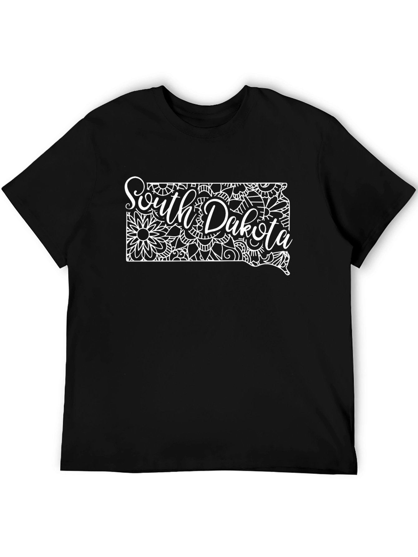 South Dakota State Map Floral T-Shirt