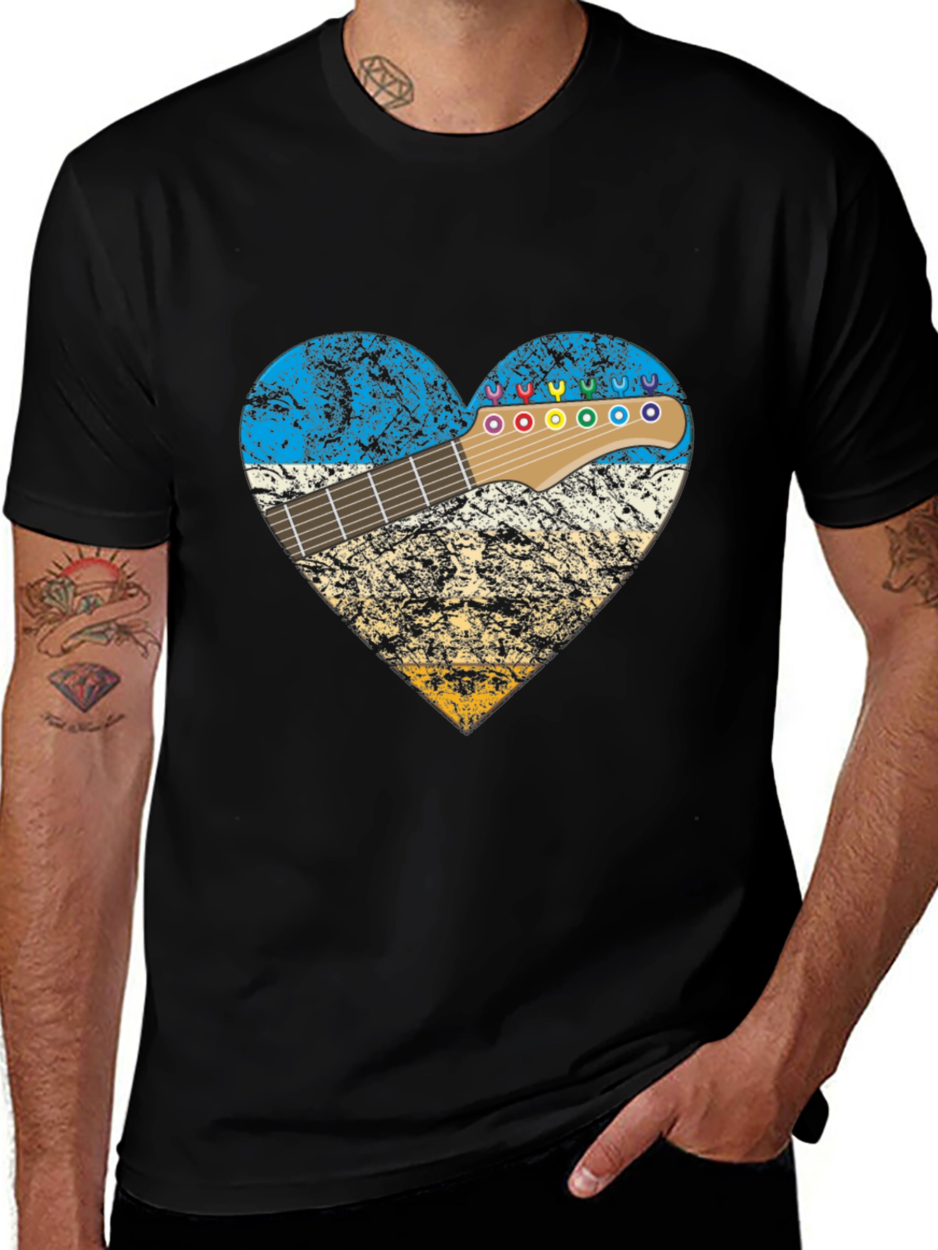 Guitar Heart T-Shirt - Music Lover Tee