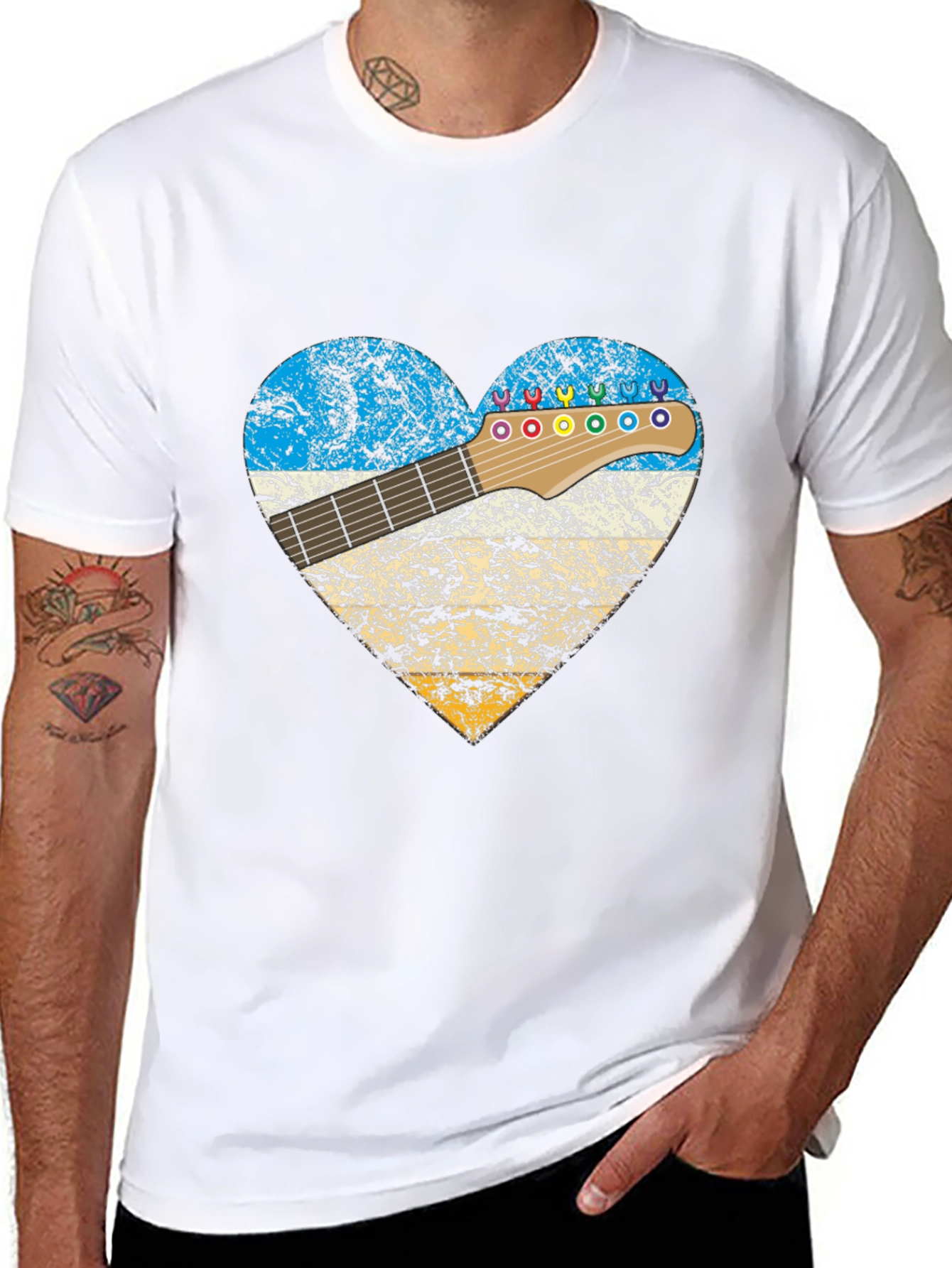 Guitar Heart T-Shirt - Music Lover Tee