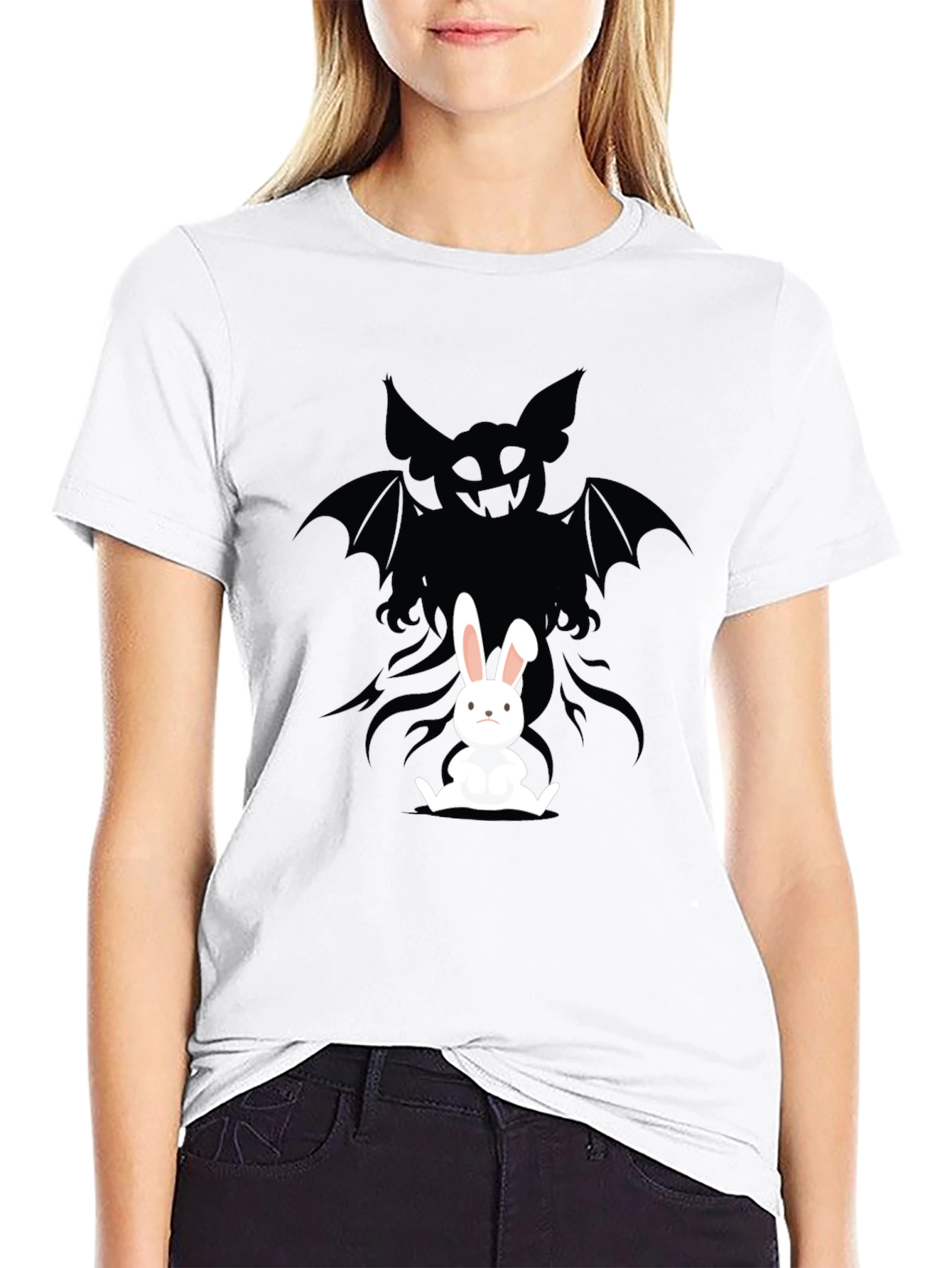 Rabbits Shadow T-Shirt - Dark Humor Design