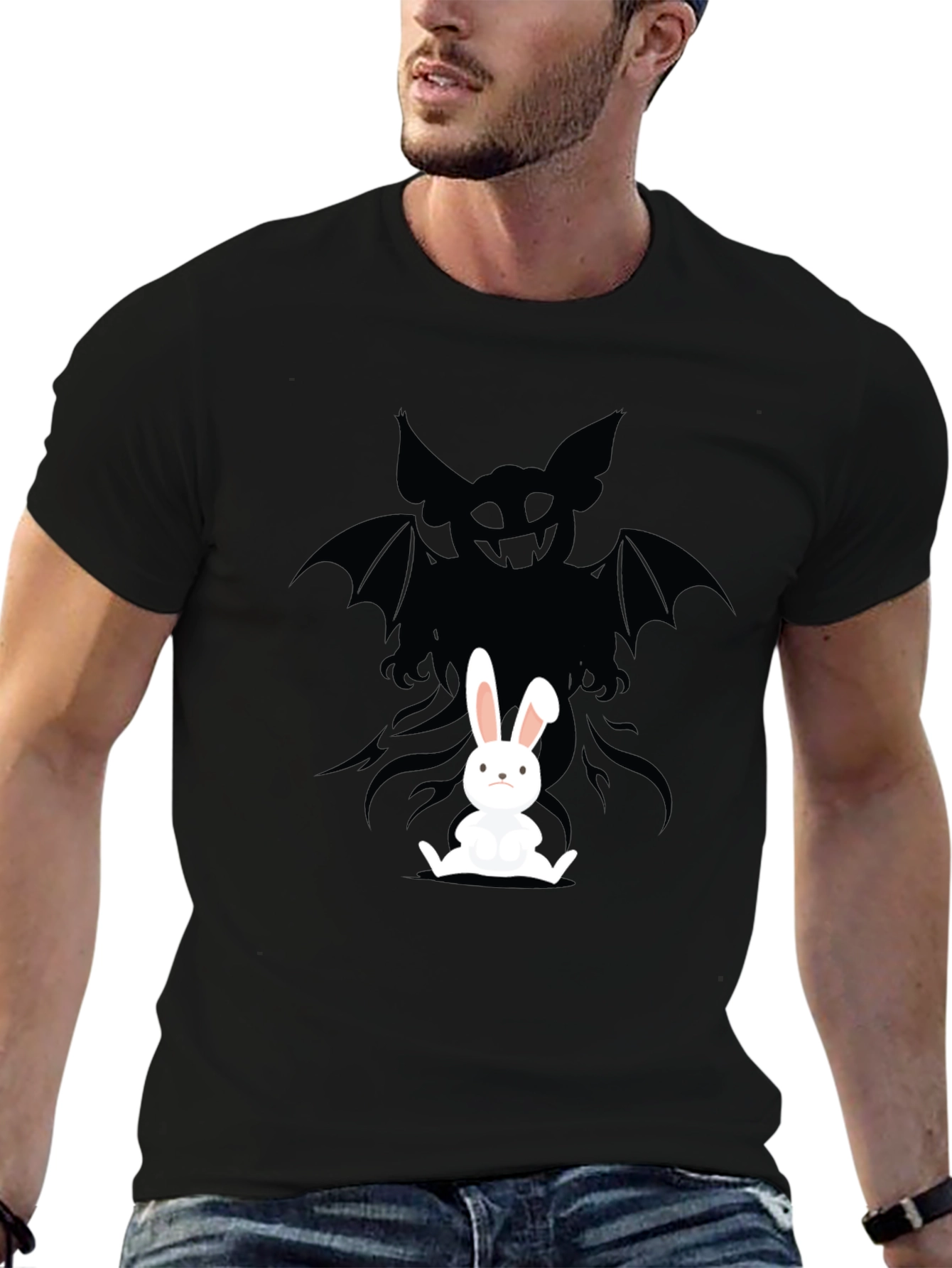 Rabbits Shadow T-Shirt - Dark Humor Design