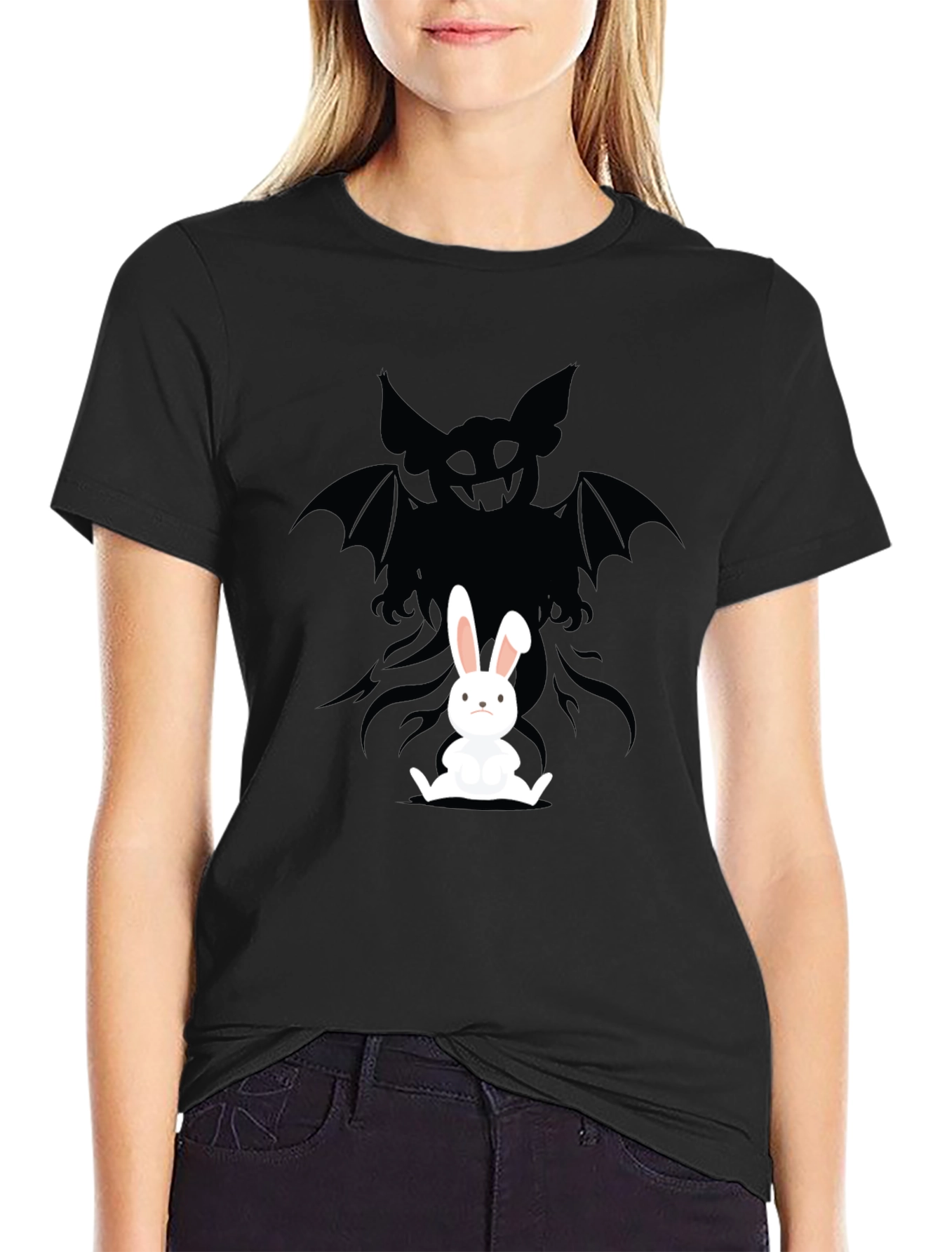 Rabbits Shadow T-Shirt - Dark Humor Design