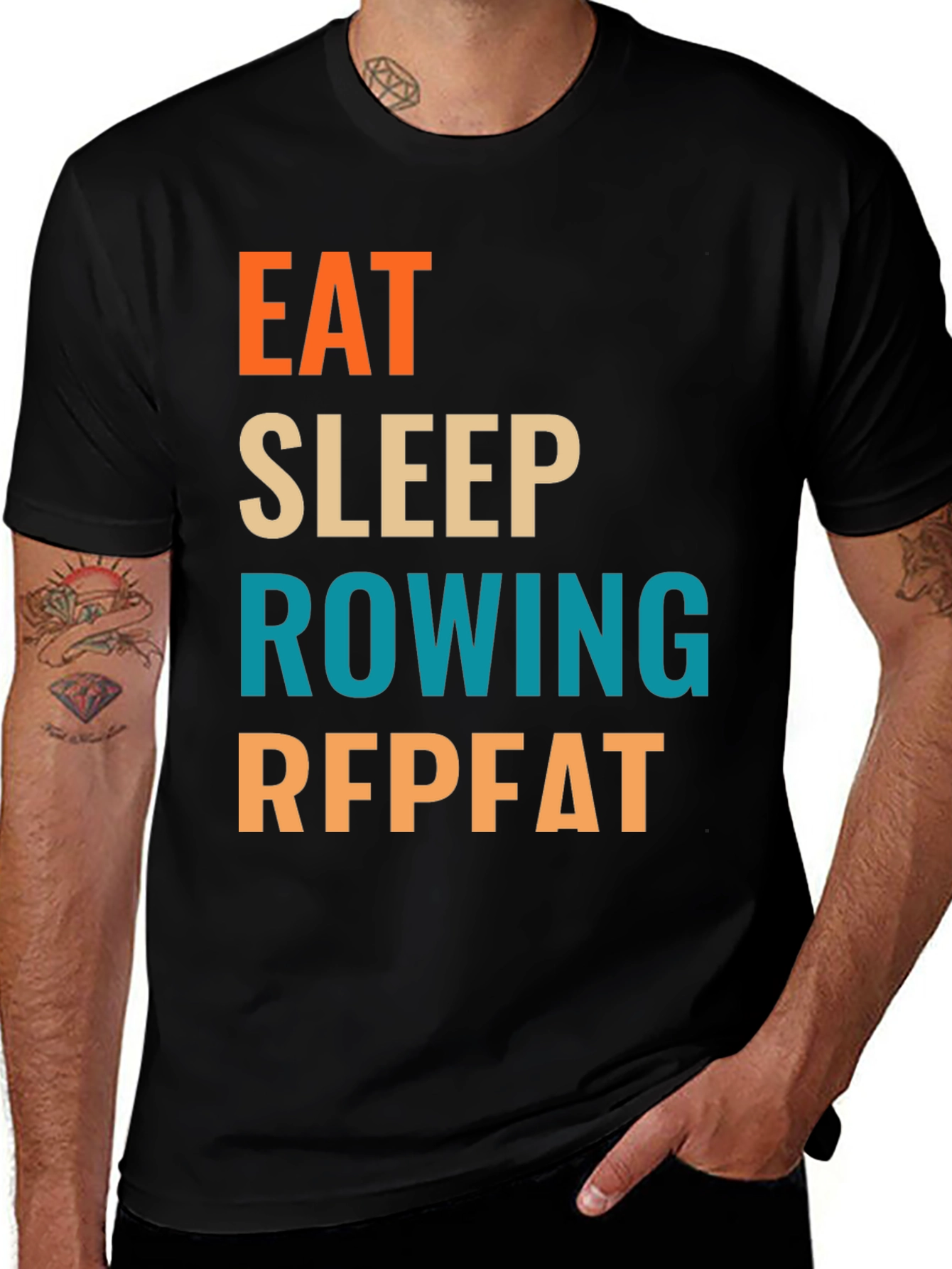 Eat Sleep Rowing Repeat T-Shirt | Rowing Fan Tee