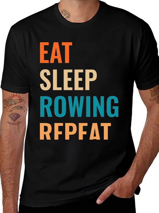 Eat Sleep Rowing Repeat T-Shirt | Rowing Fan Tee