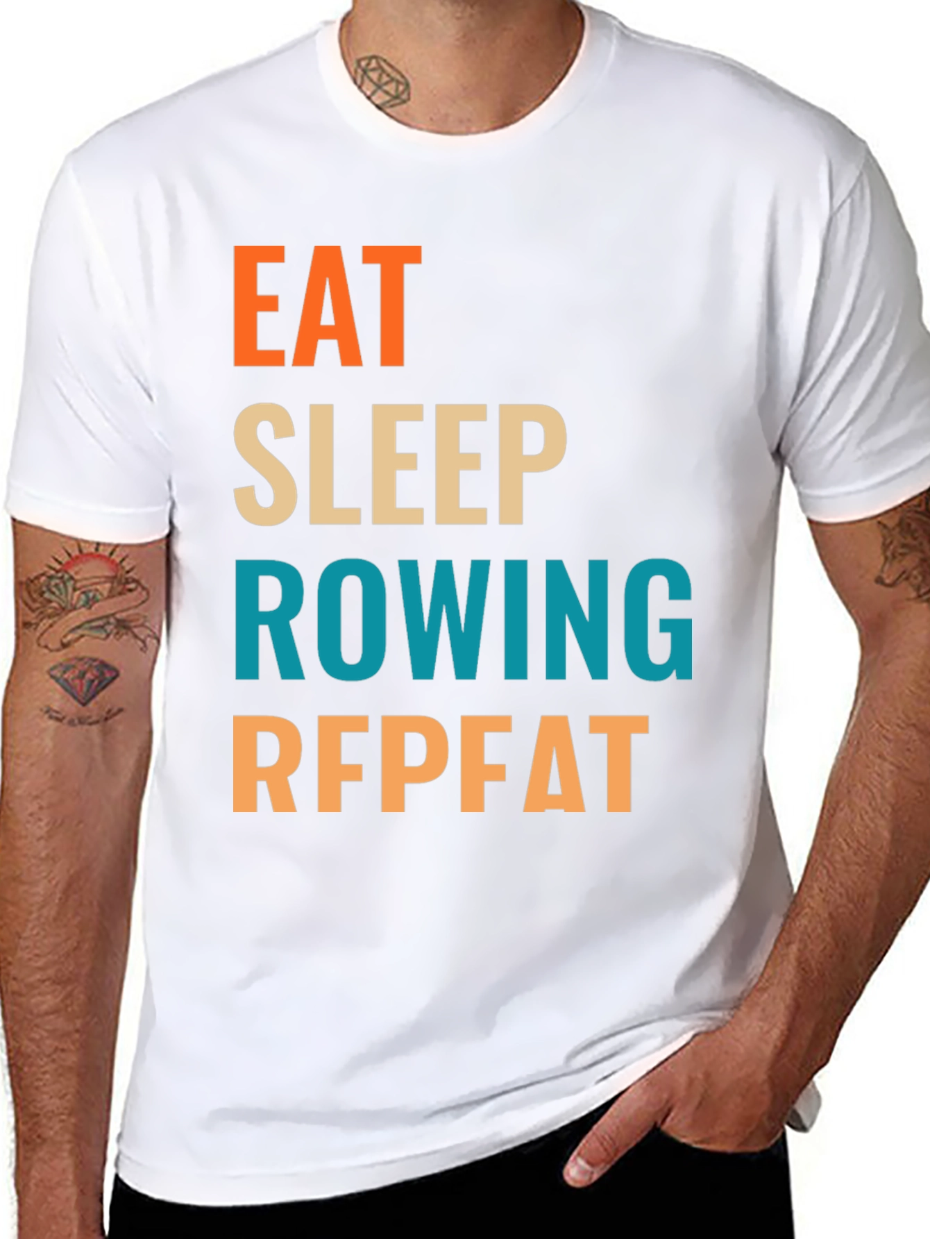 Eat Sleep Rowing Repeat T-Shirt | Rowing Fan Tee