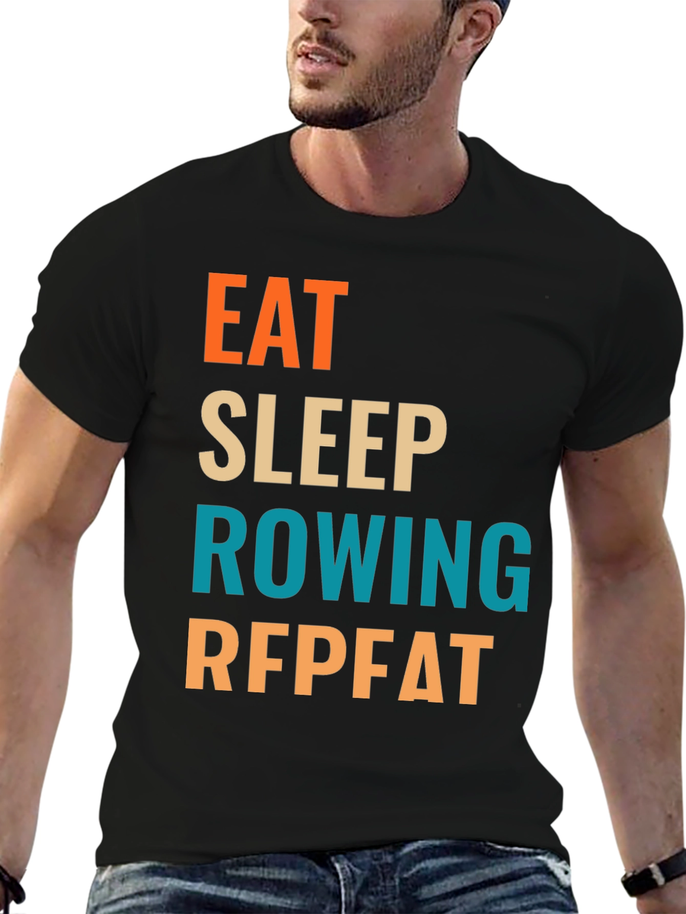 Eat Sleep Rowing Repeat T-Shirt | Rowing Fan Tee