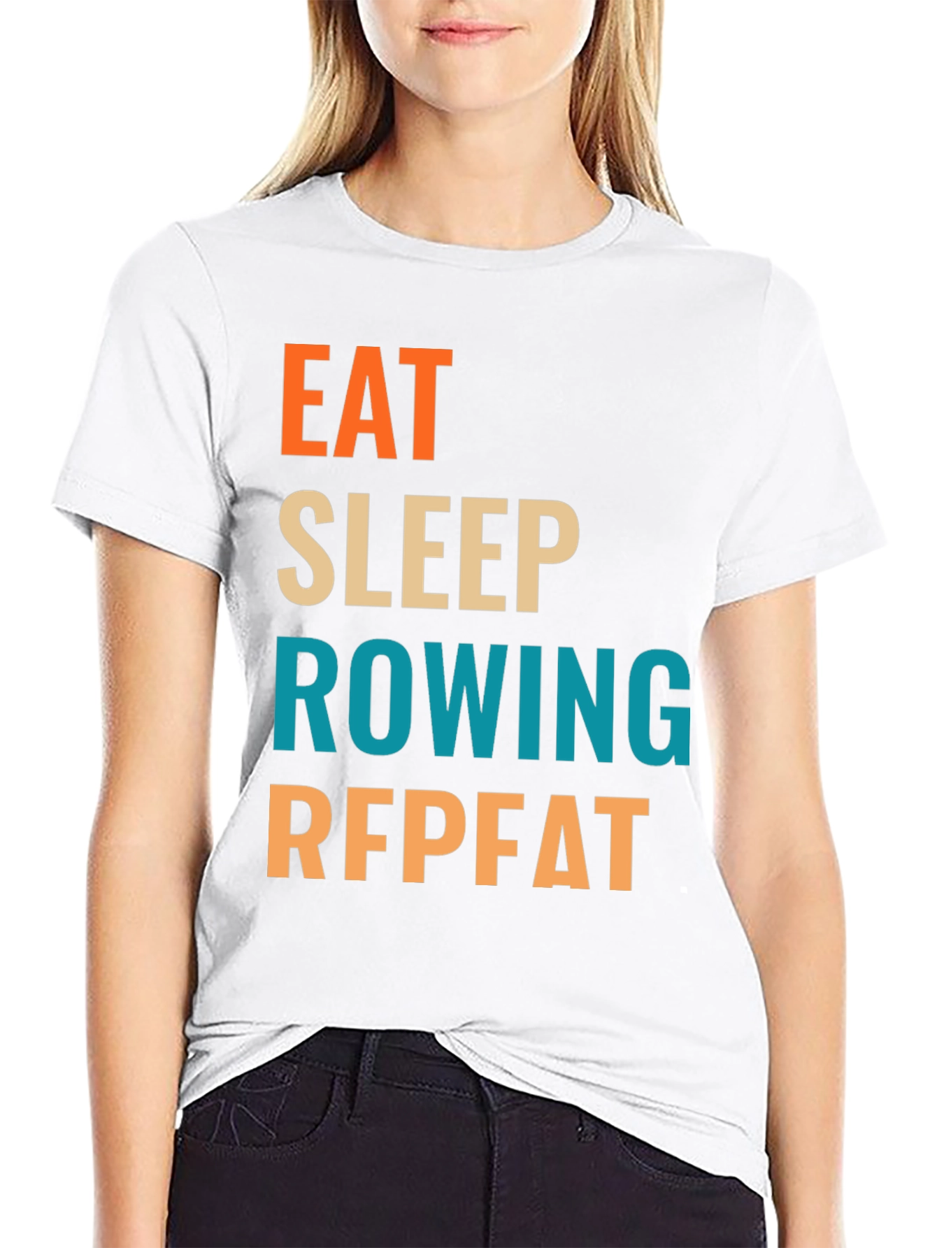 Eat Sleep Rowing Repeat T-Shirt | Rowing Fan Tee