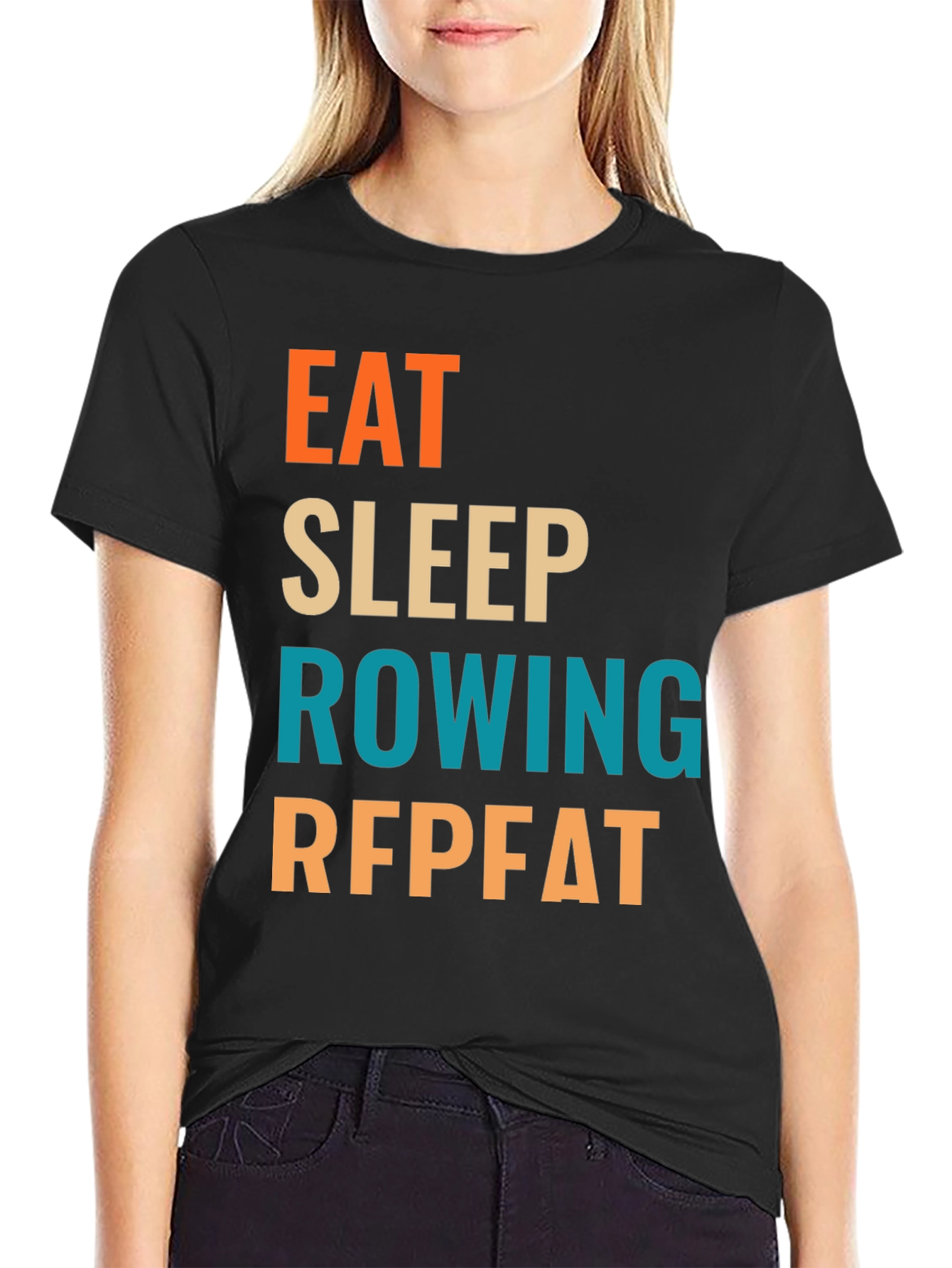 Eat Sleep Rowing Repeat T-Shirt | Rowing Fan Tee