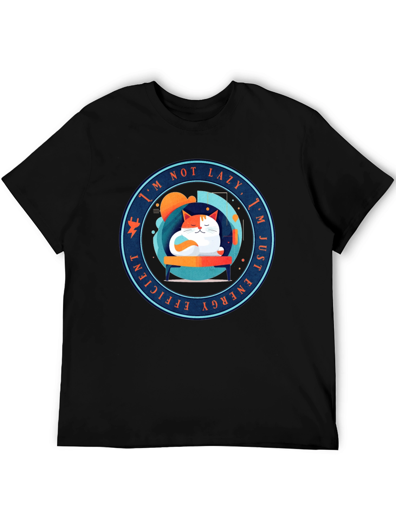 Energy Efficient Lazy Cat Graphic T-Shirt