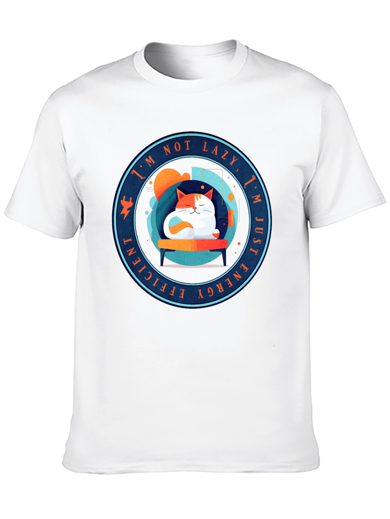 Energy Efficient Lazy Cat Graphic T-Shirt