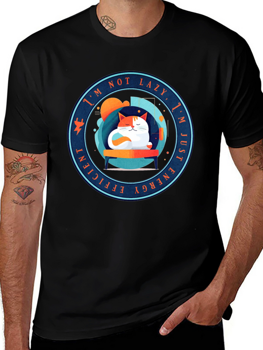 Energy Efficient Lazy Cat Graphic T-Shirt