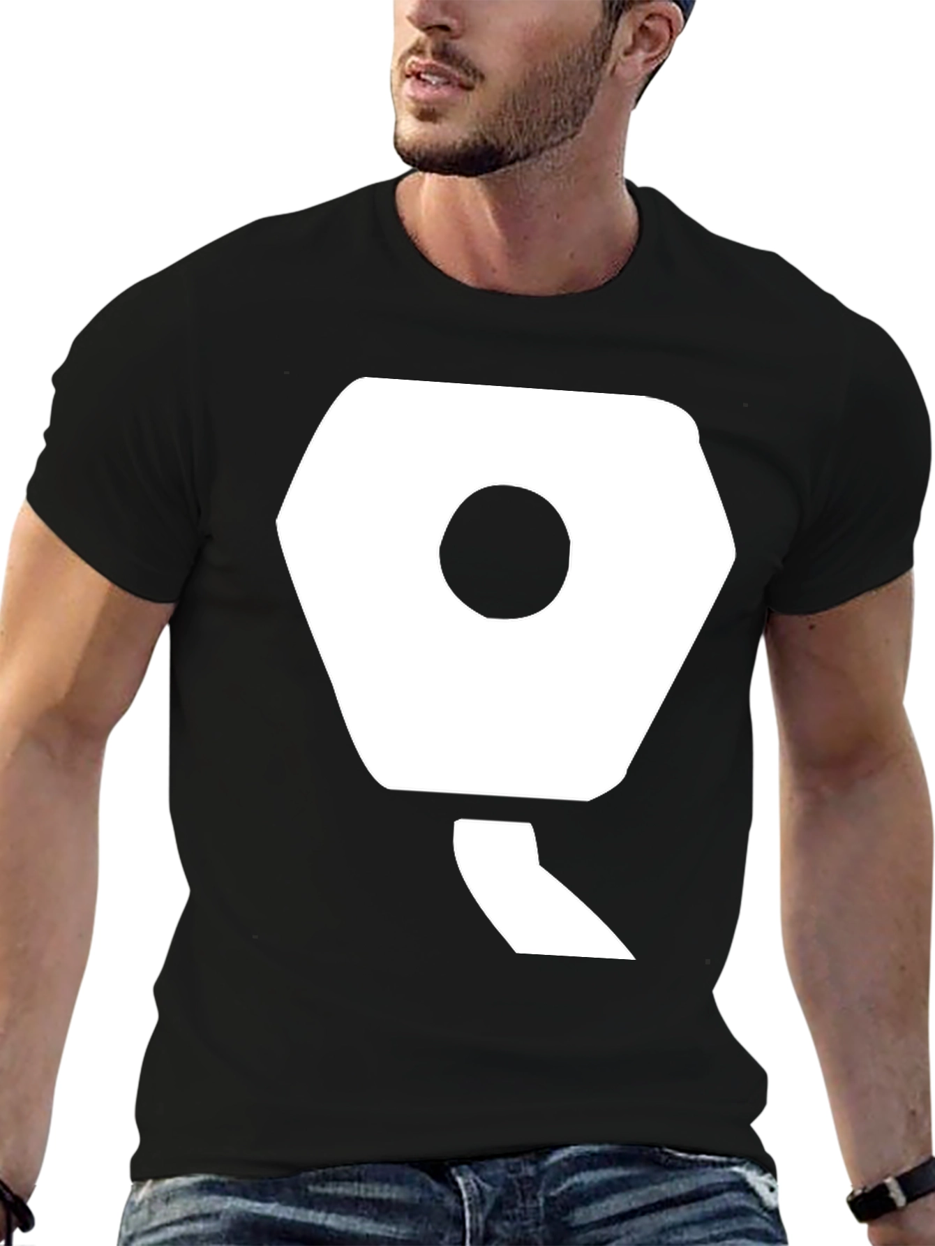 Modern Hexagon Graphic Tee - Unisex Black Shirt