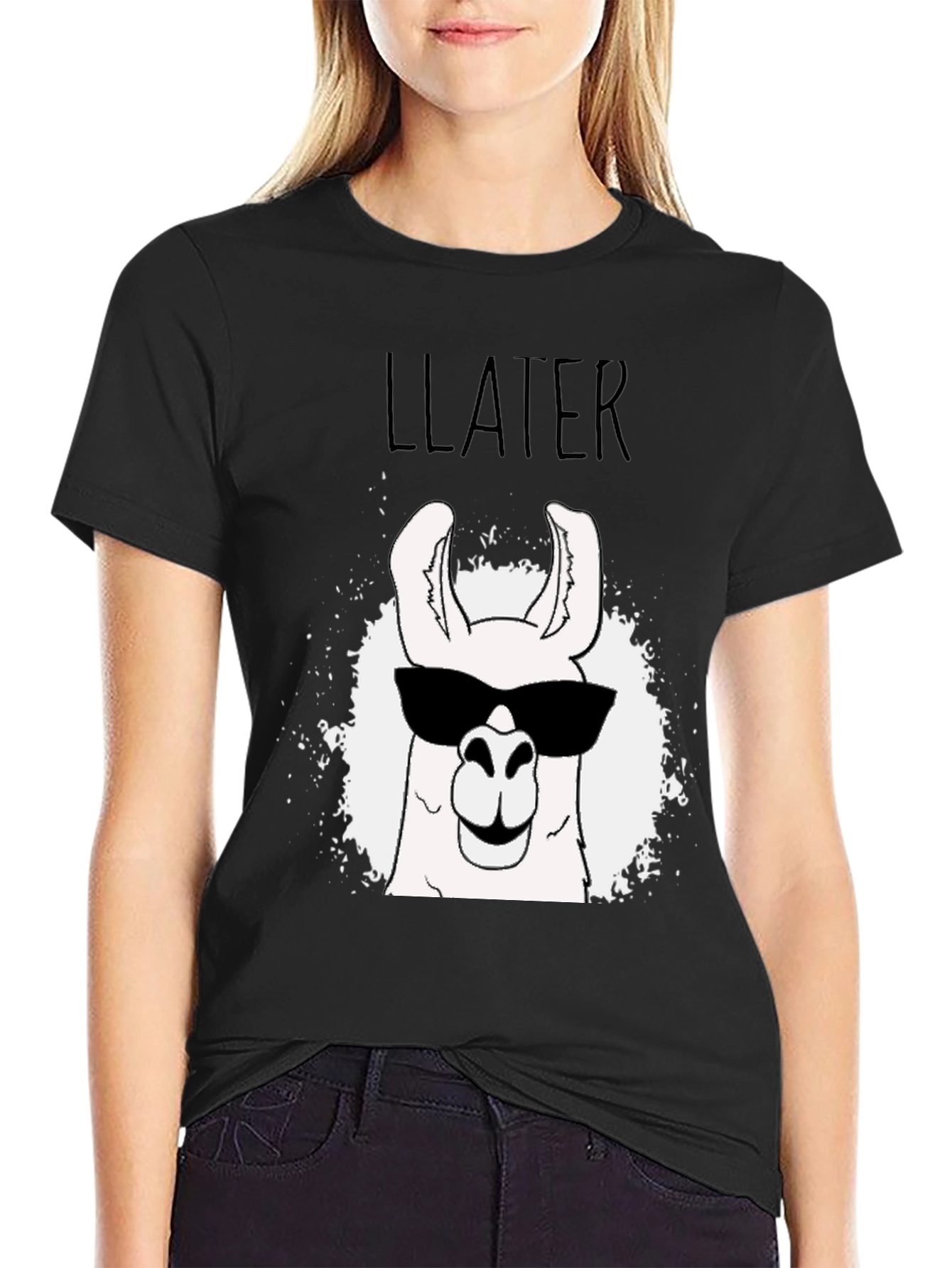 Cool Llama T-Shirt - Black Graphic Tee