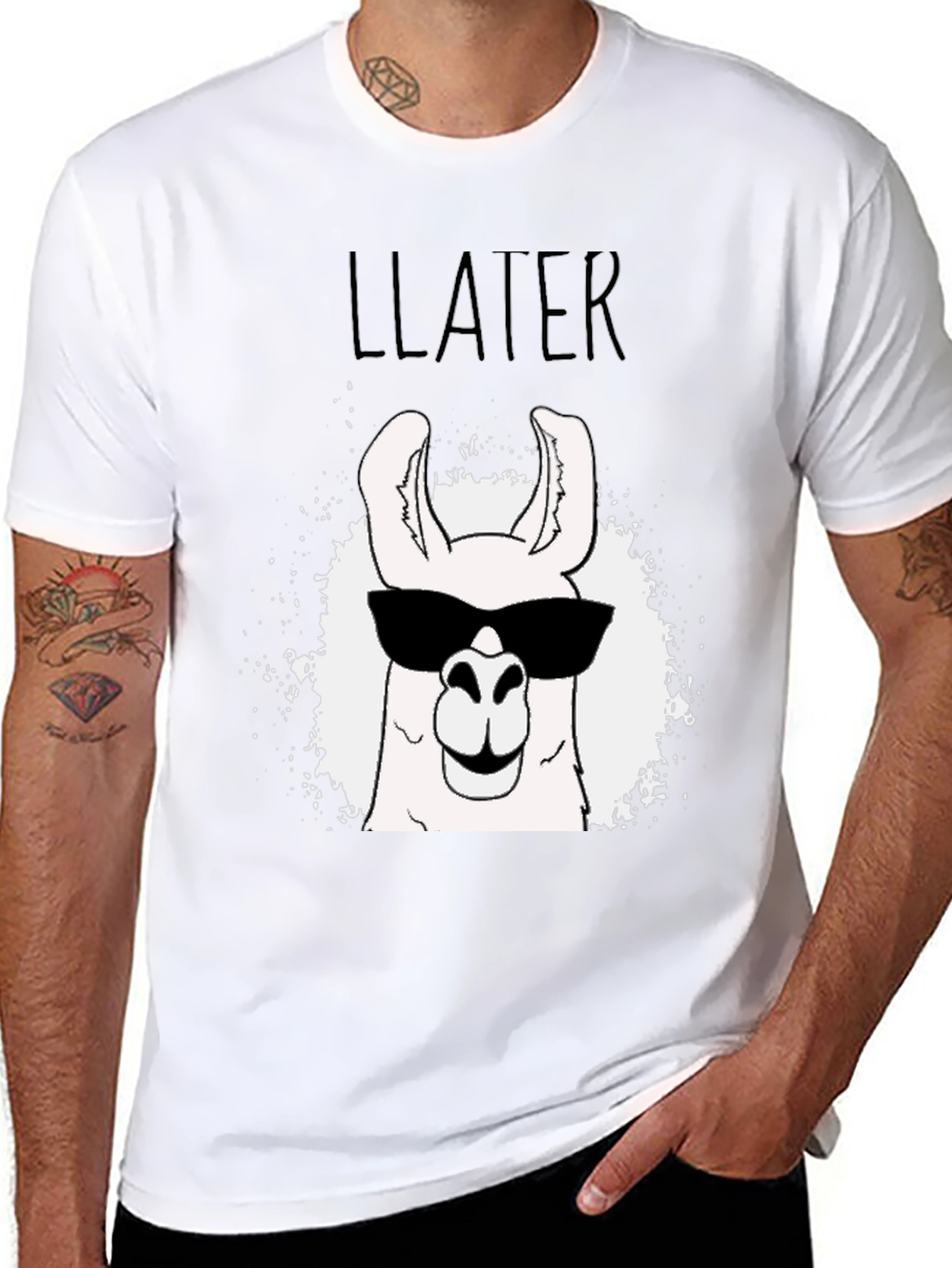 Cool Llama T-Shirt - Black Graphic Tee