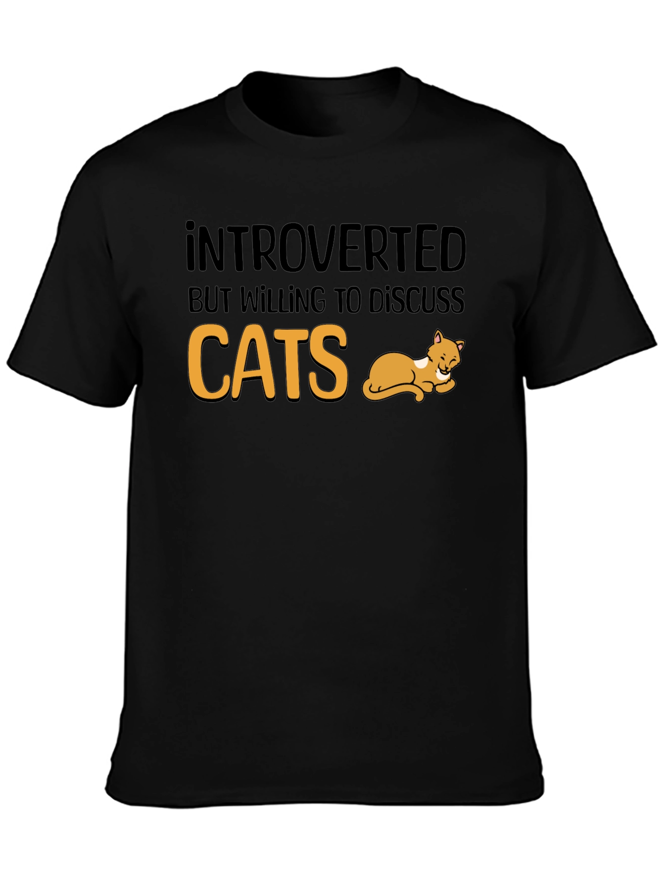 Introverted Cats T-Shirt | Black Tee