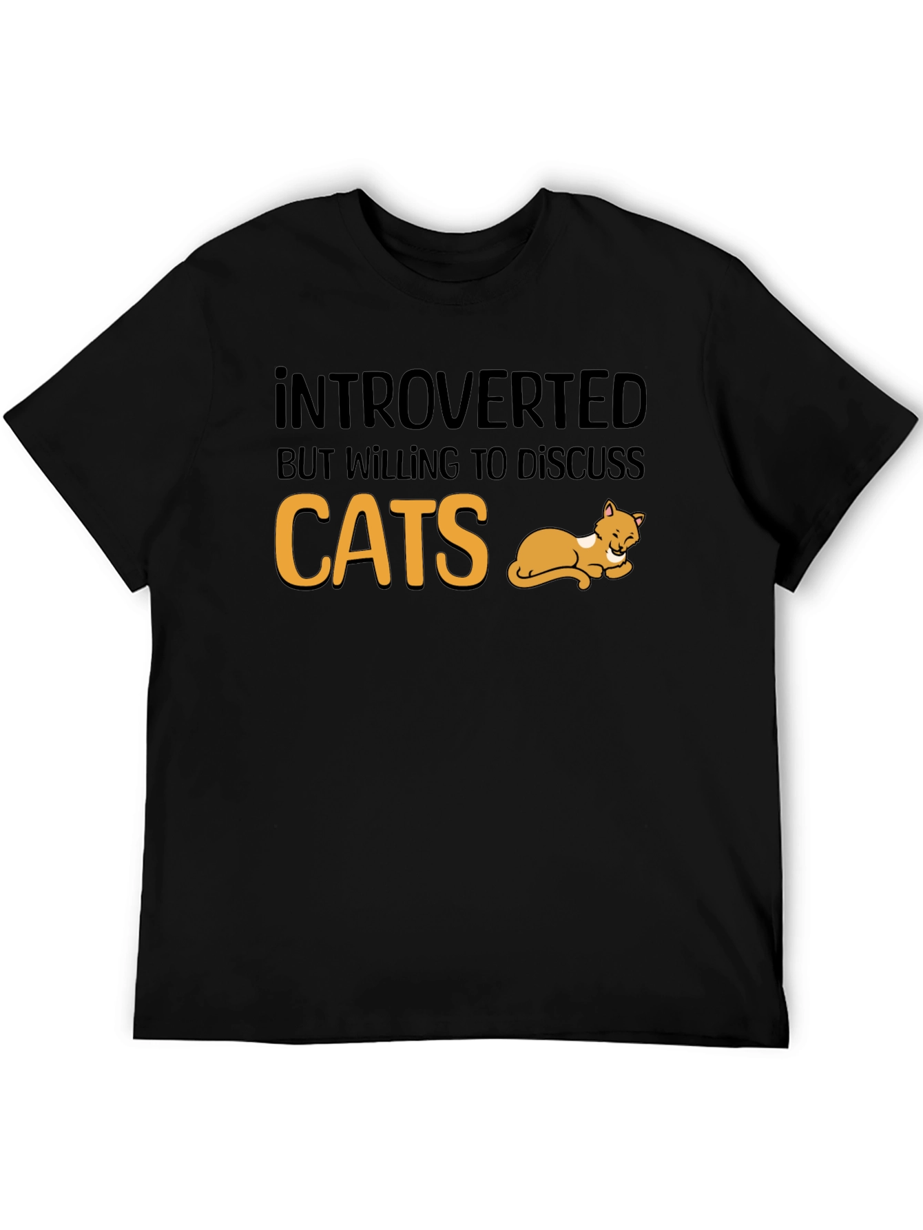Introverted Cats T-Shirt | Black Tee